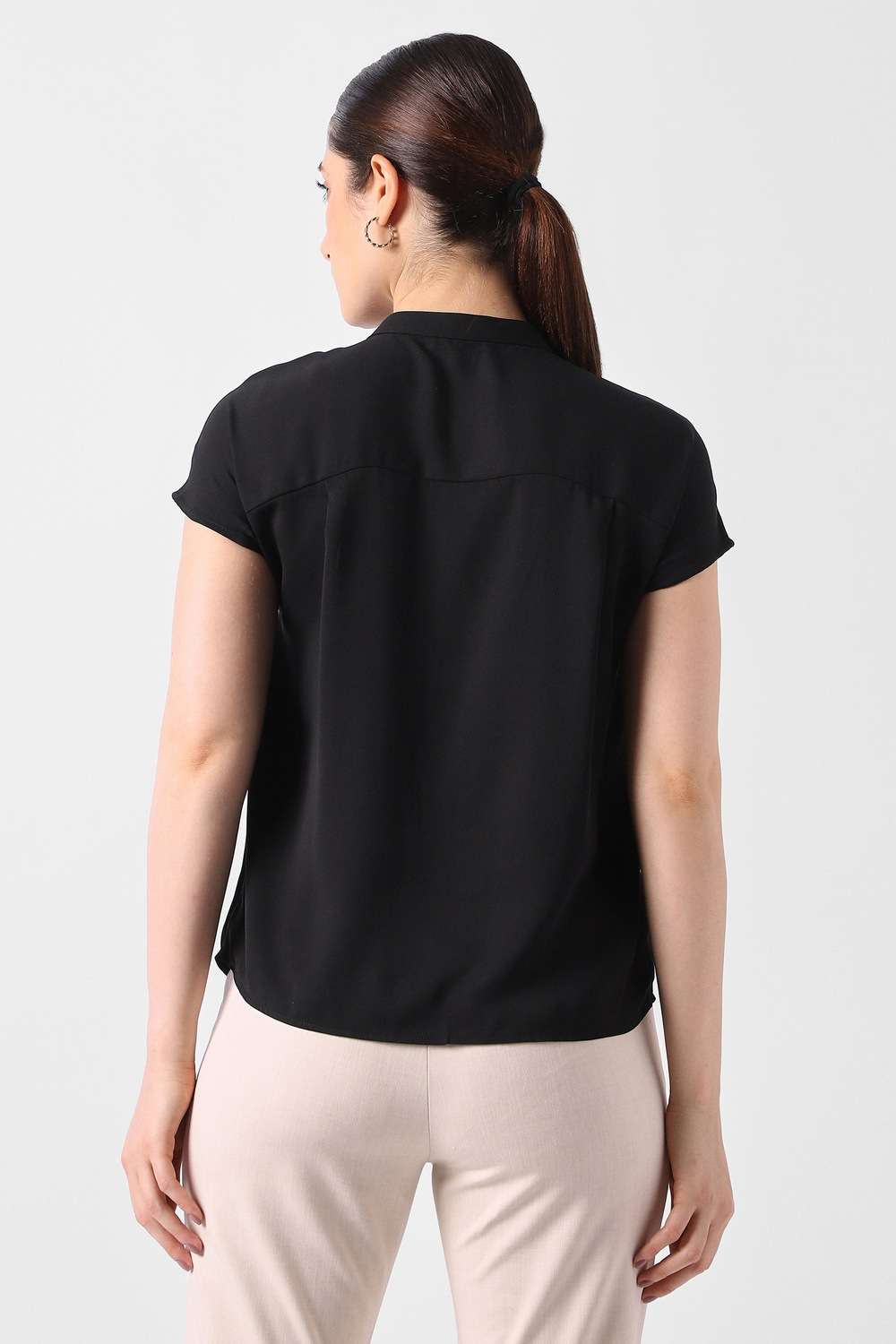 Solid-Polyester-Women-Formal-Wear-Shirt