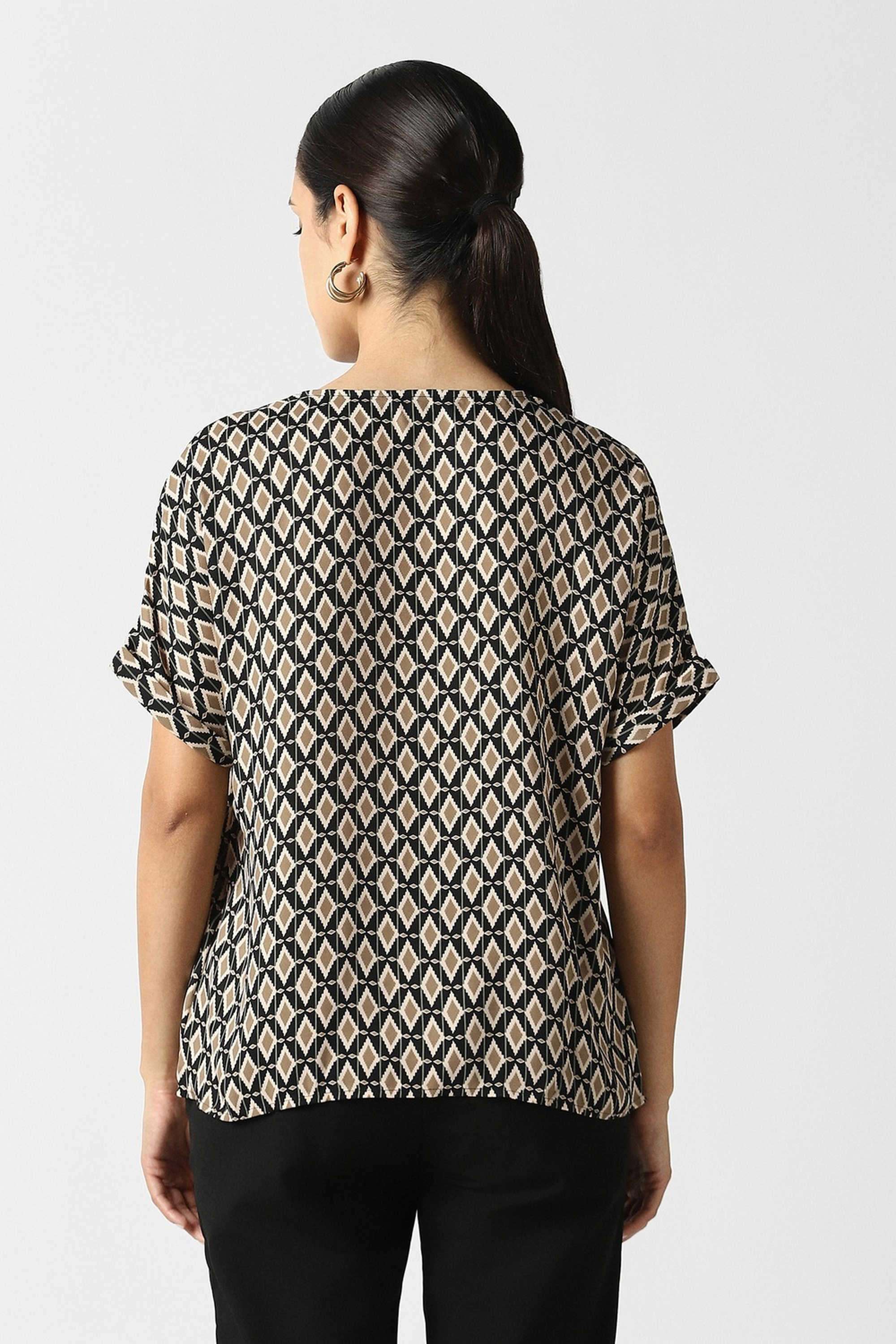 Solid-Blended-Fabric-Women-s-Casual-Wear-Top