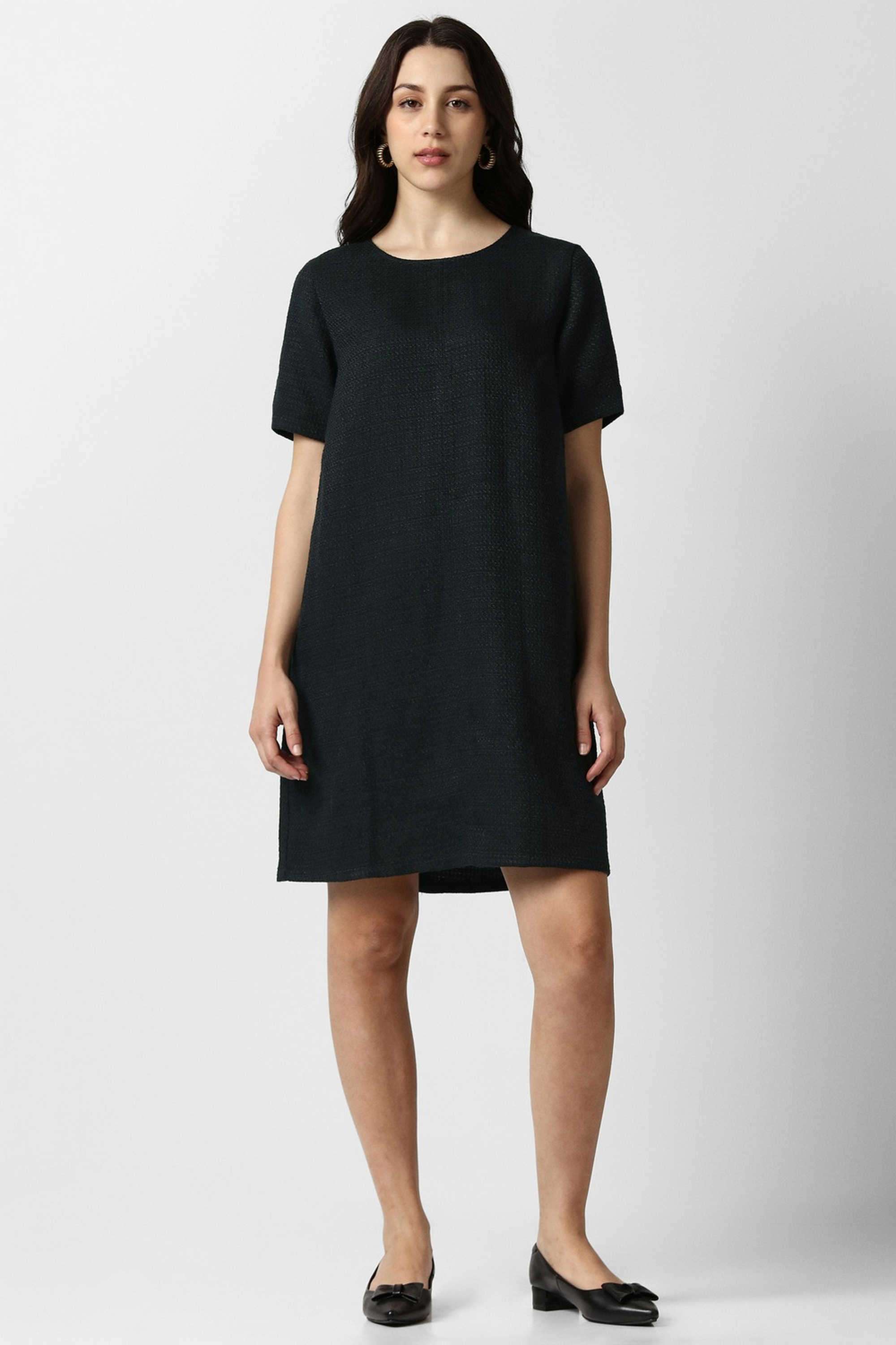 Solid-Polyester-Regular-Fit-Women-s-Dress