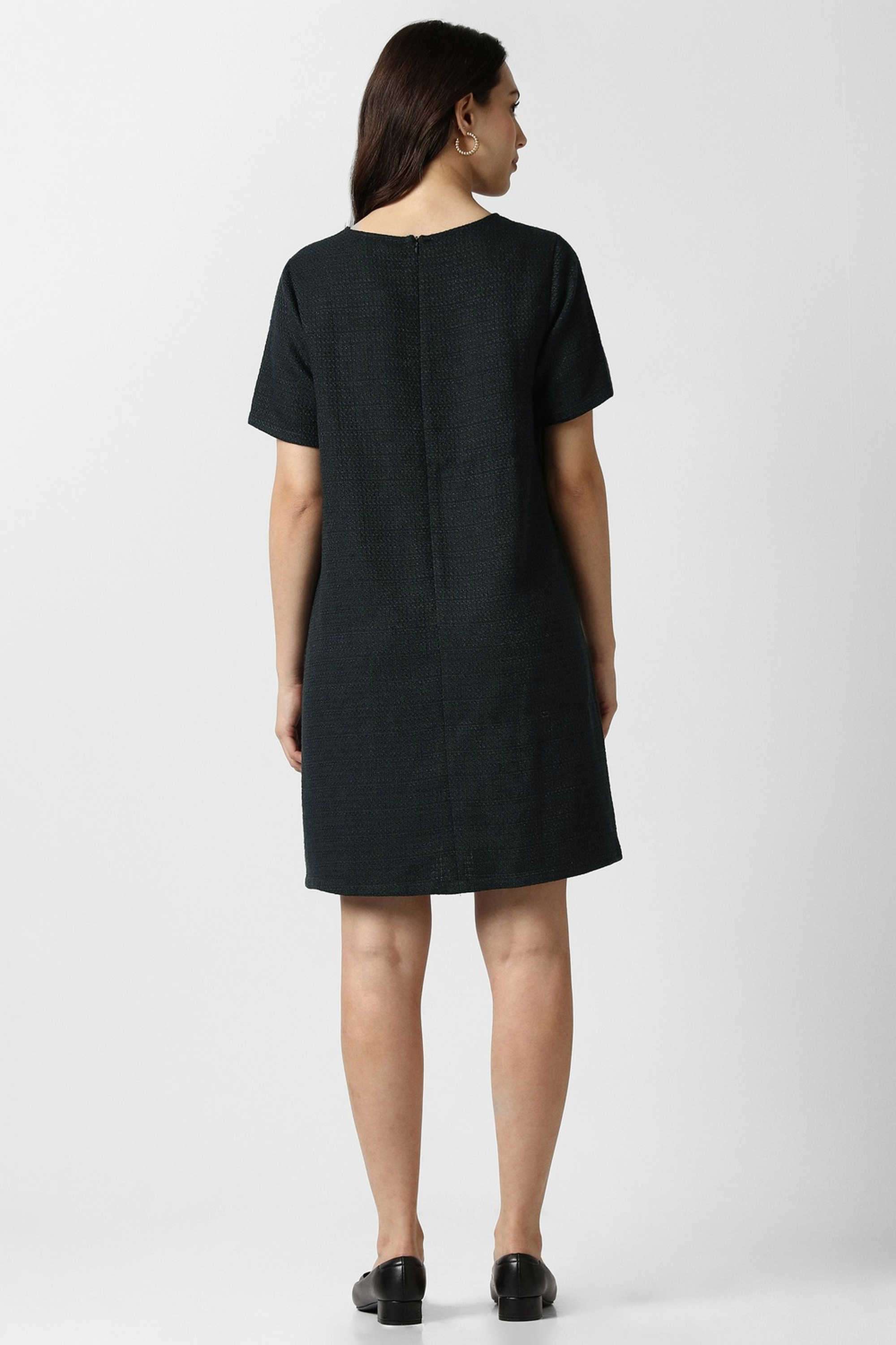 Solid-Polyester-Regular-Fit-Women-s-Dress