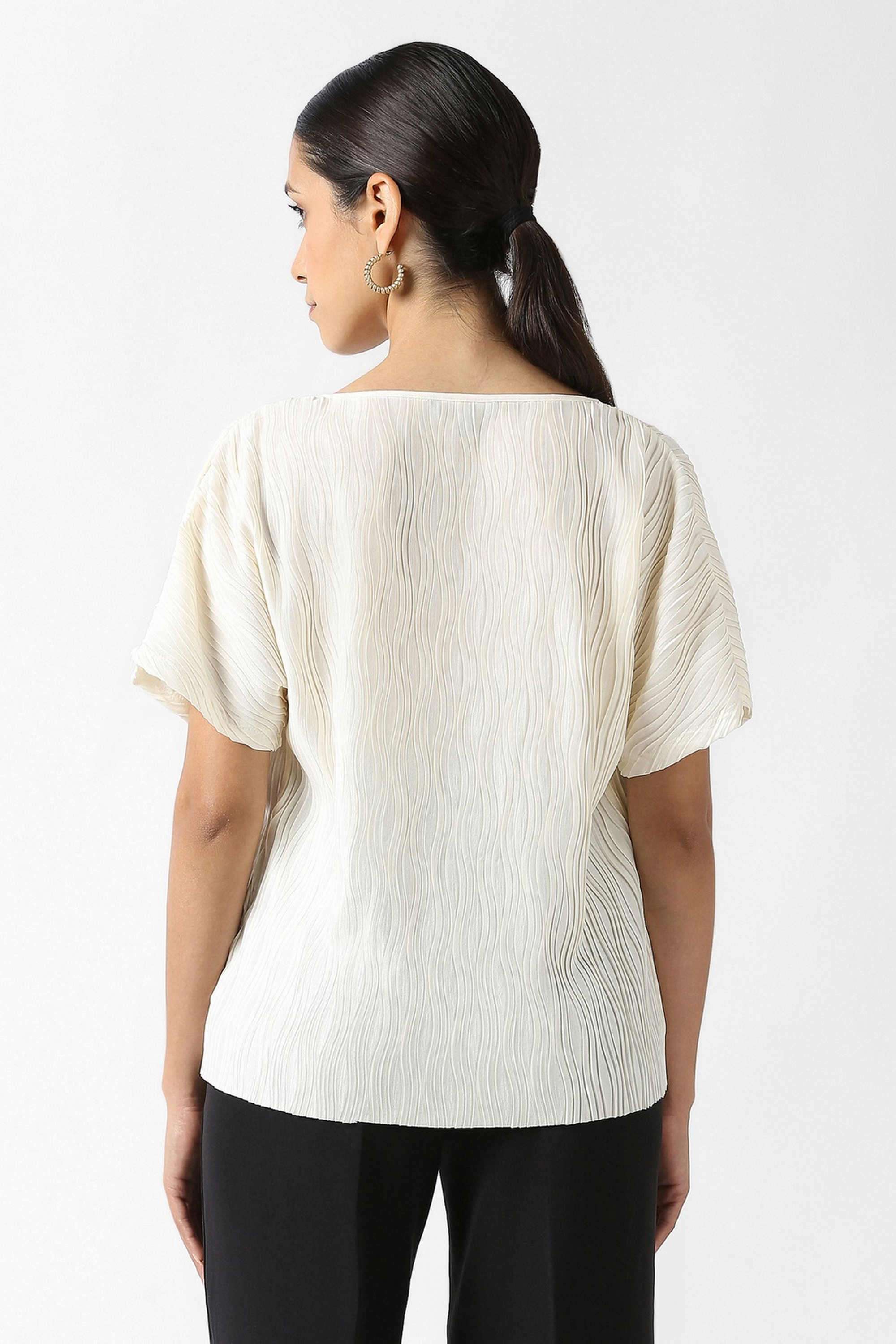 Solid-Blended-Fabric-Women-Top