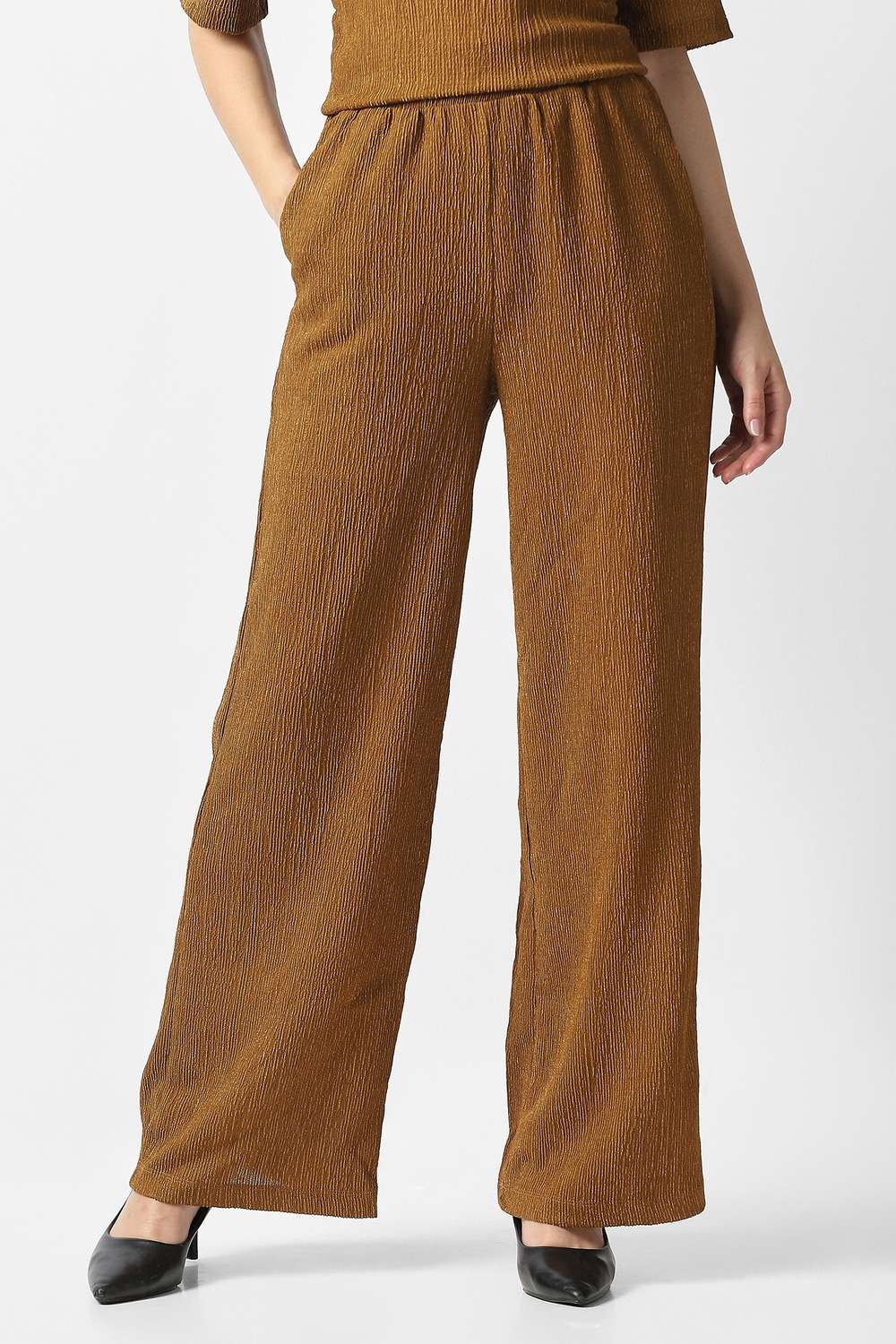 Solid-Polyester-Regular-Fit-Women-s-Trousers