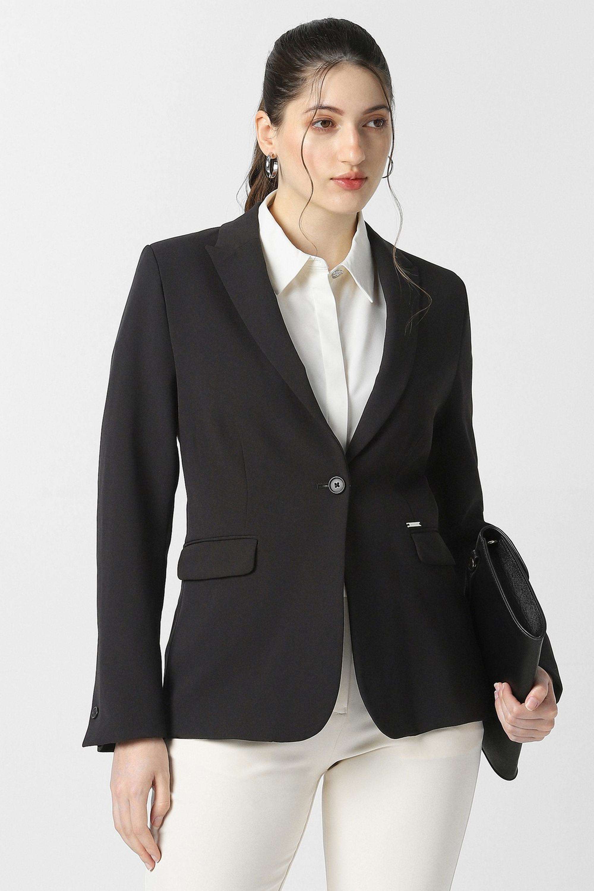 Solid-Cotton-Women-s-Blazer