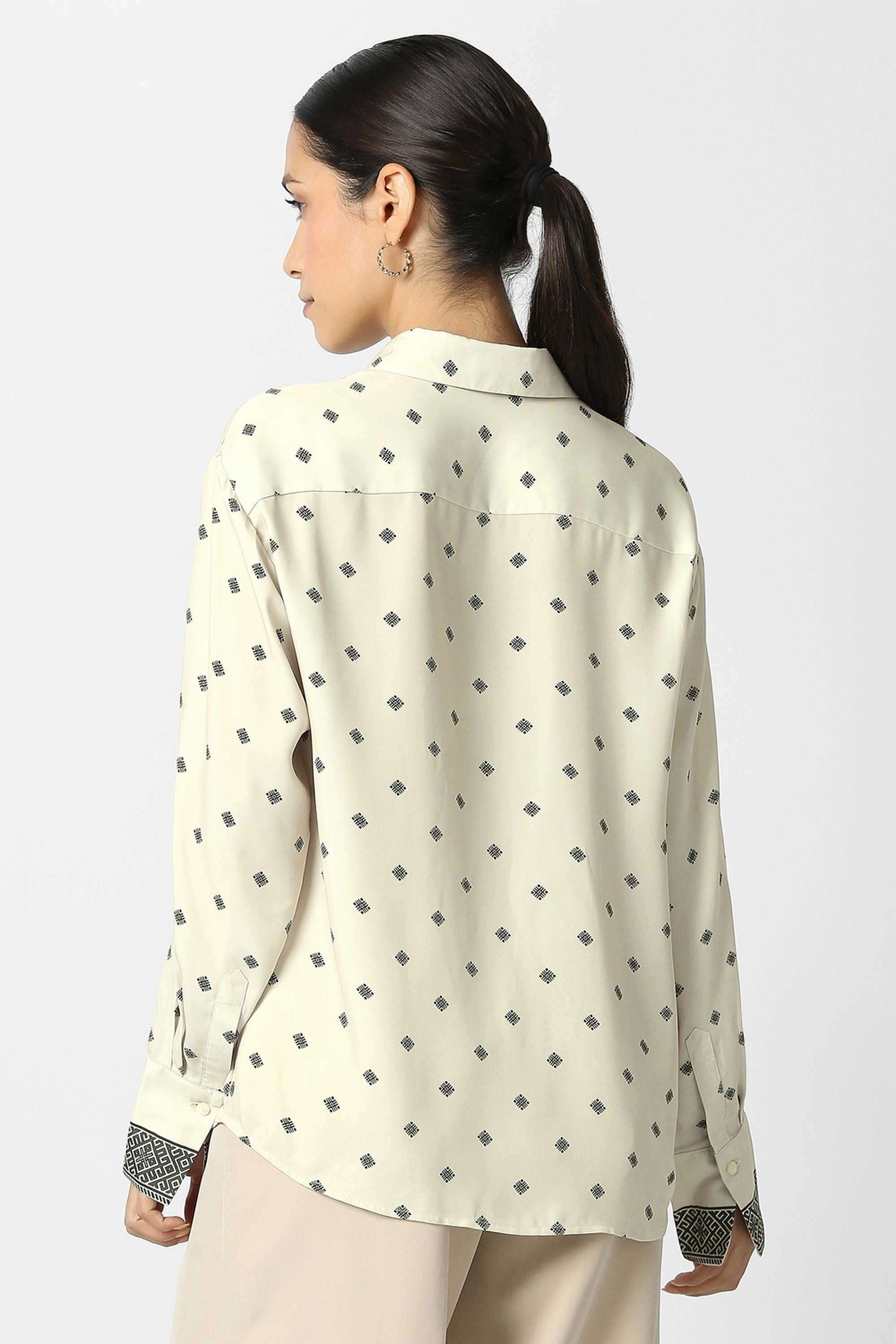 Solid-Blended-Fabric-Women-s-Casual-Wear-Shirt