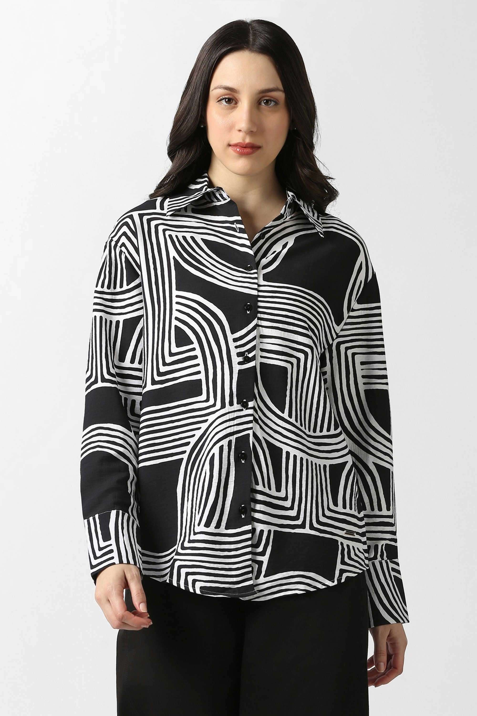 Solid-Blended-Fabric-Women-s-Casual-Wear-Shirt