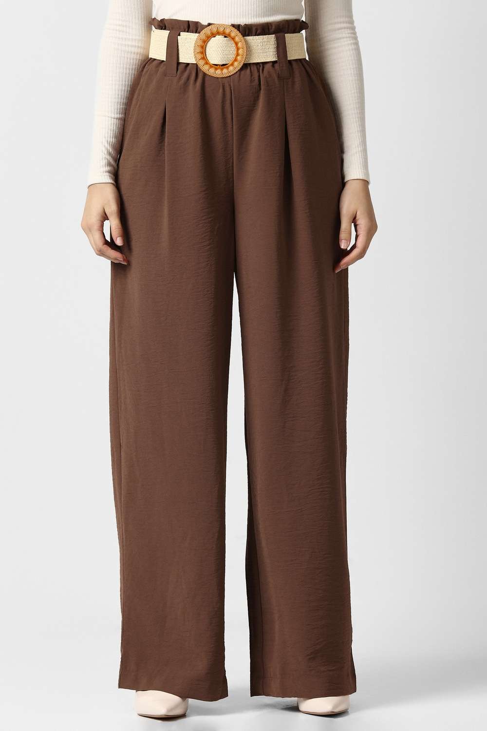 Solid-Rayon-Regular-Fit-Women-s-Trousers