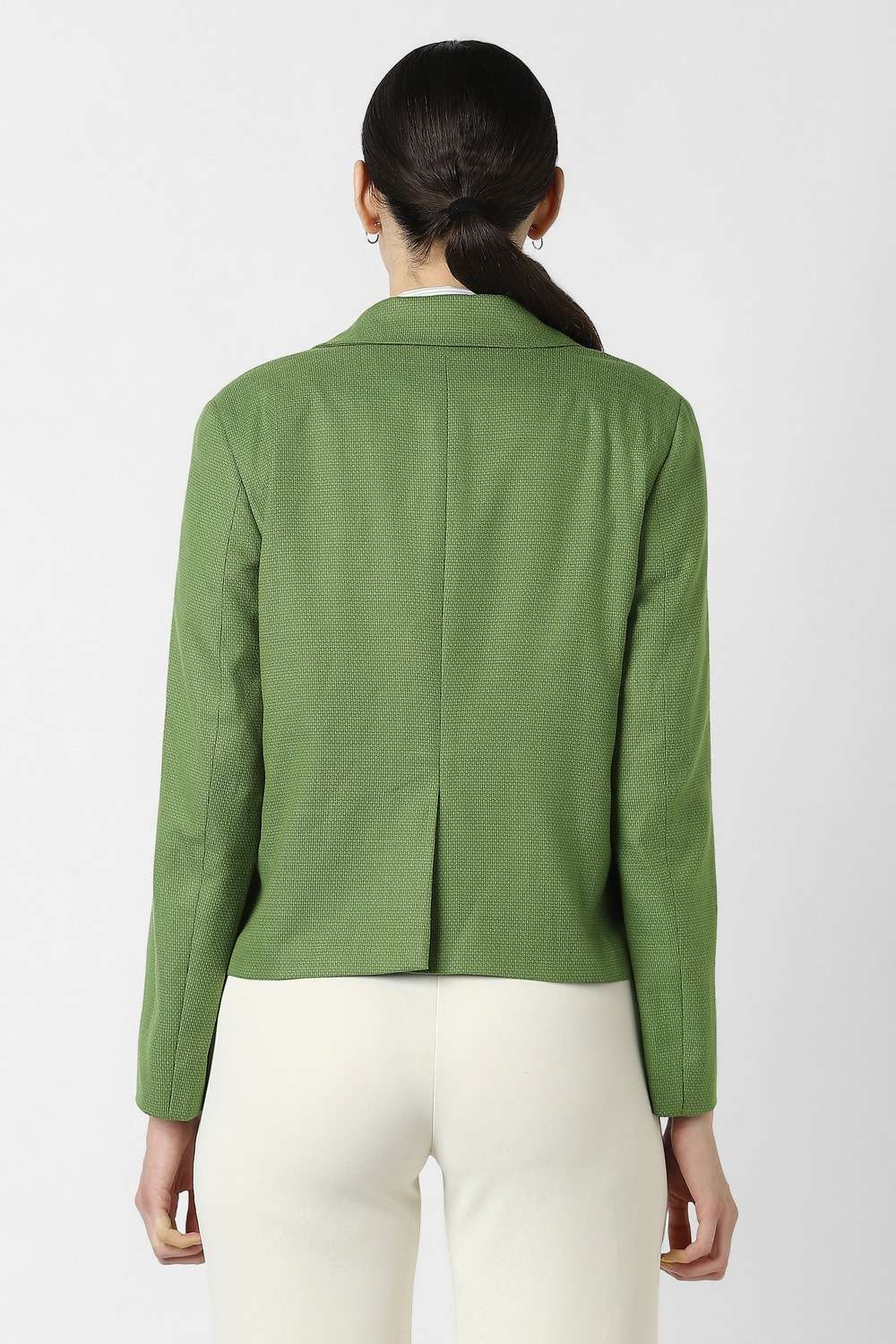 Solid-Collared-Polyester-Women-Blazer