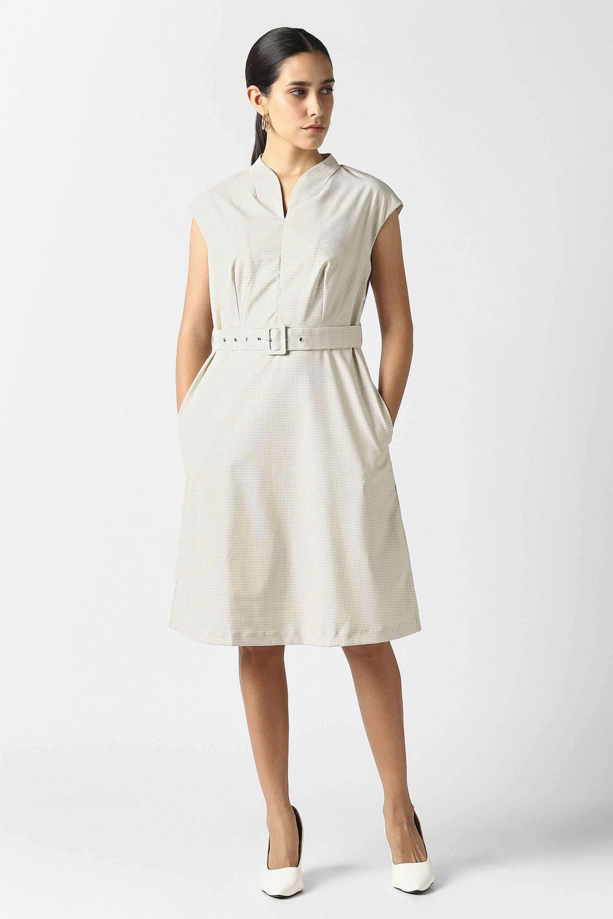 Solid-Blended-Fabric-Women-s-Dress