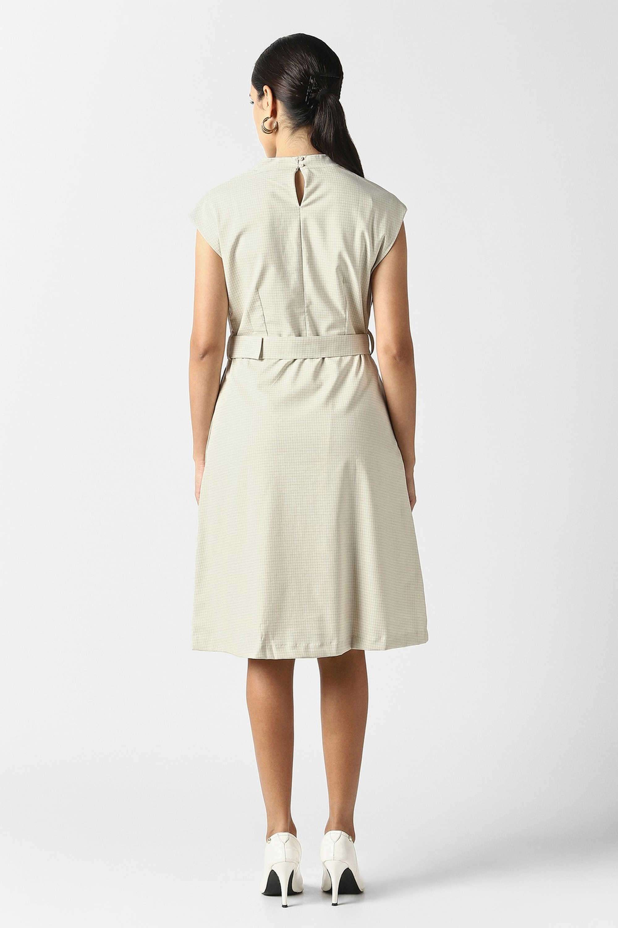 Solid-Blended-Fabric-Women-s-Dress