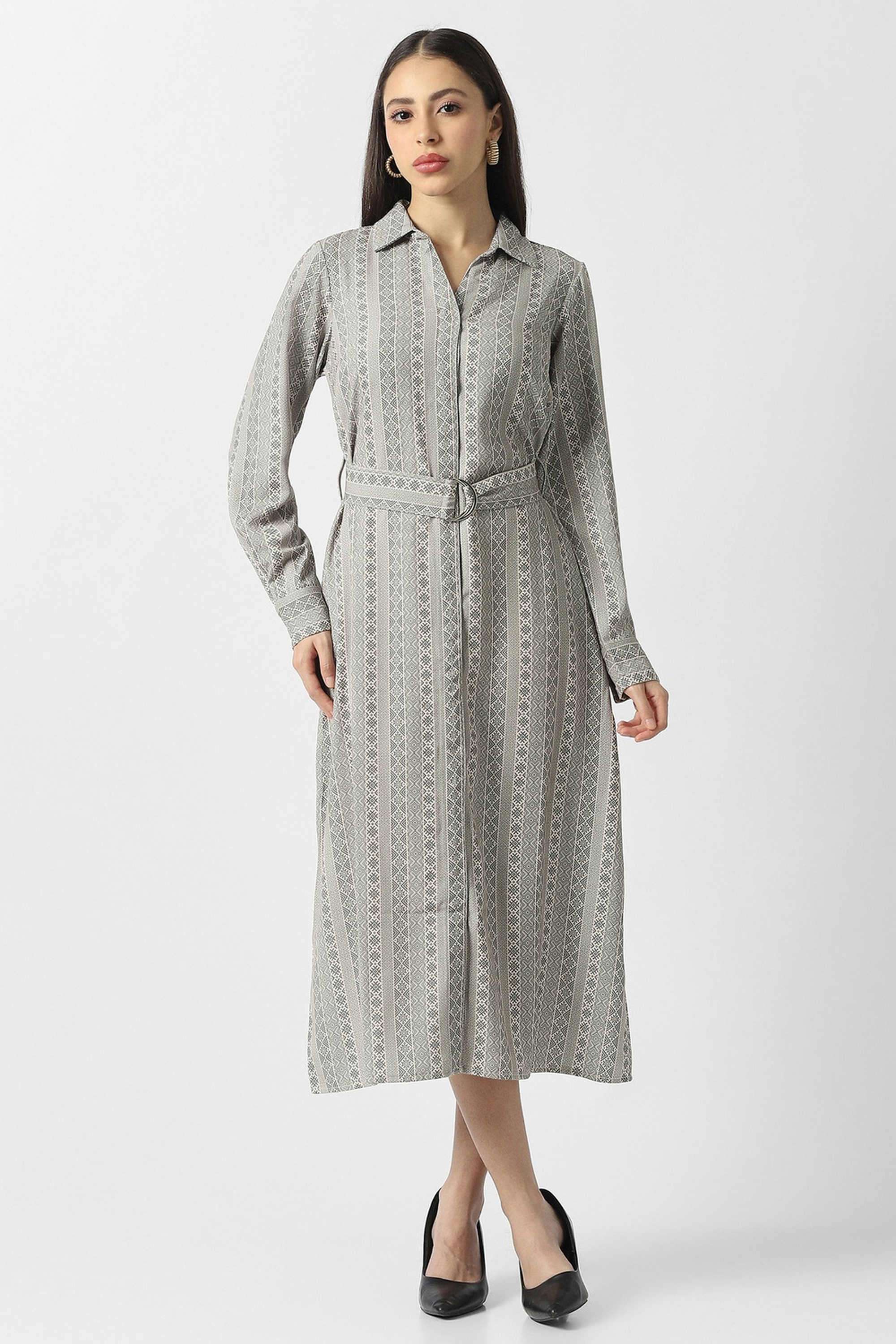 Solid-Blended-Fabric-Women-s-Dress