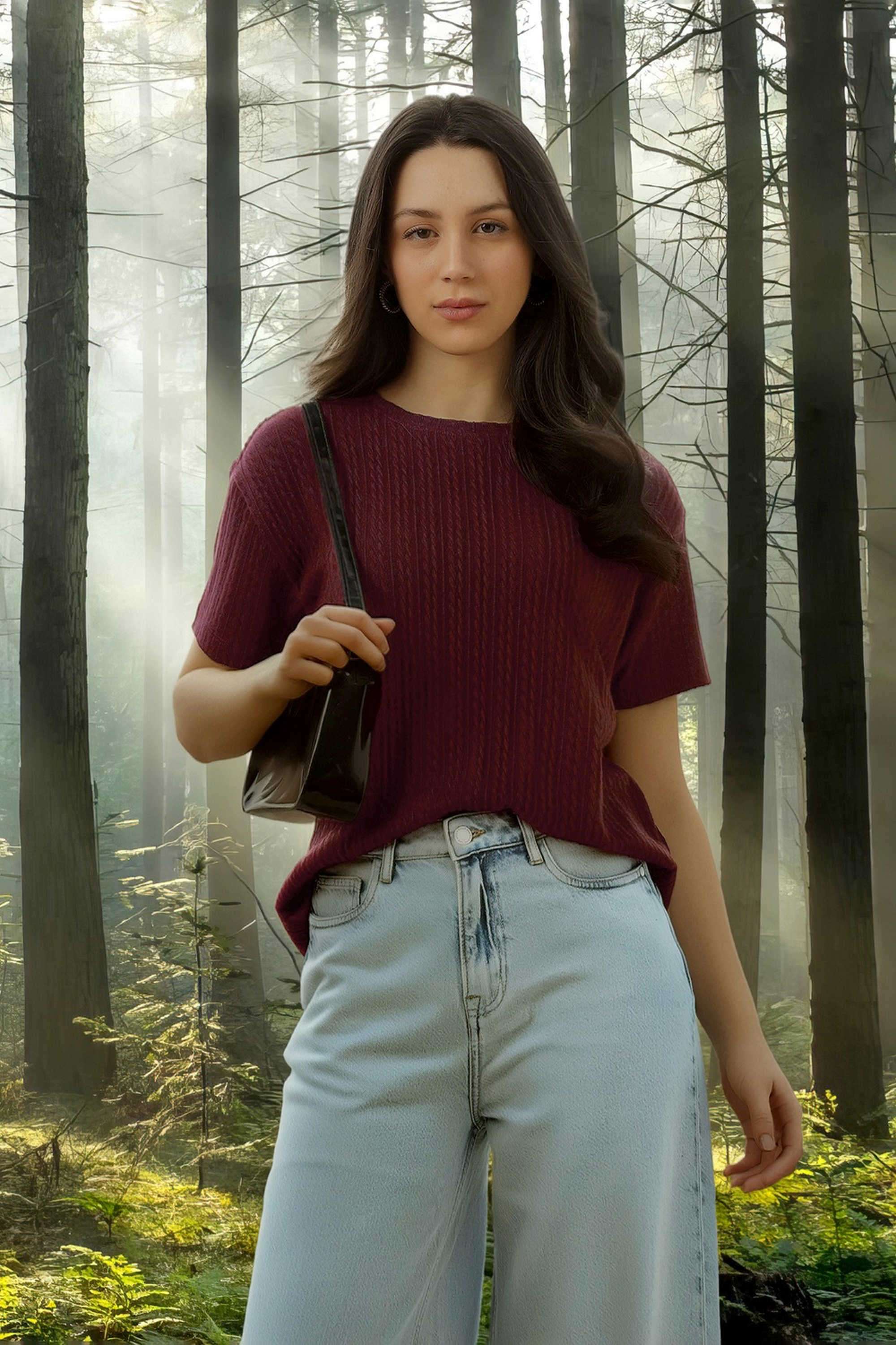 Solid-Blended-Fabric-Regular-Fit-Women-s-Top