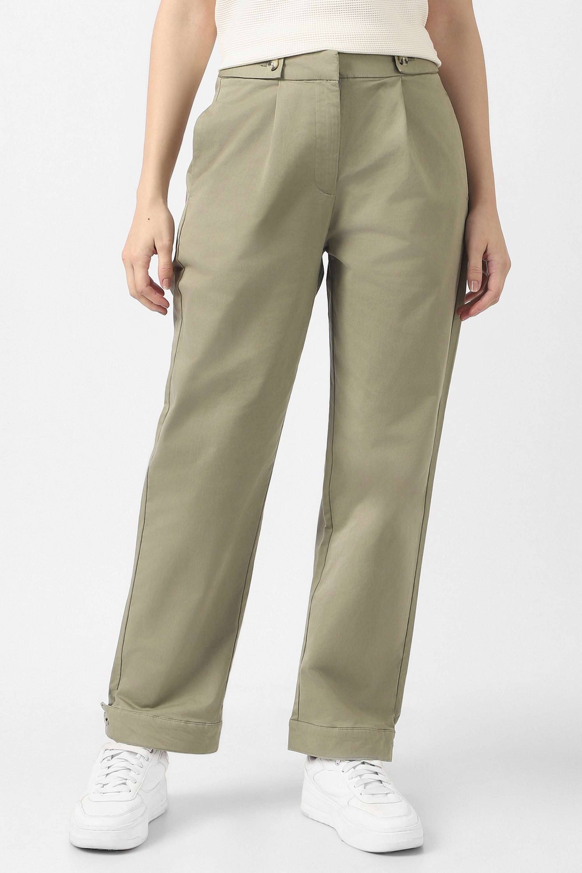 van heusen Solid Slim Fit Blended Fabric Women's Casual Wear Trousers-picture-11