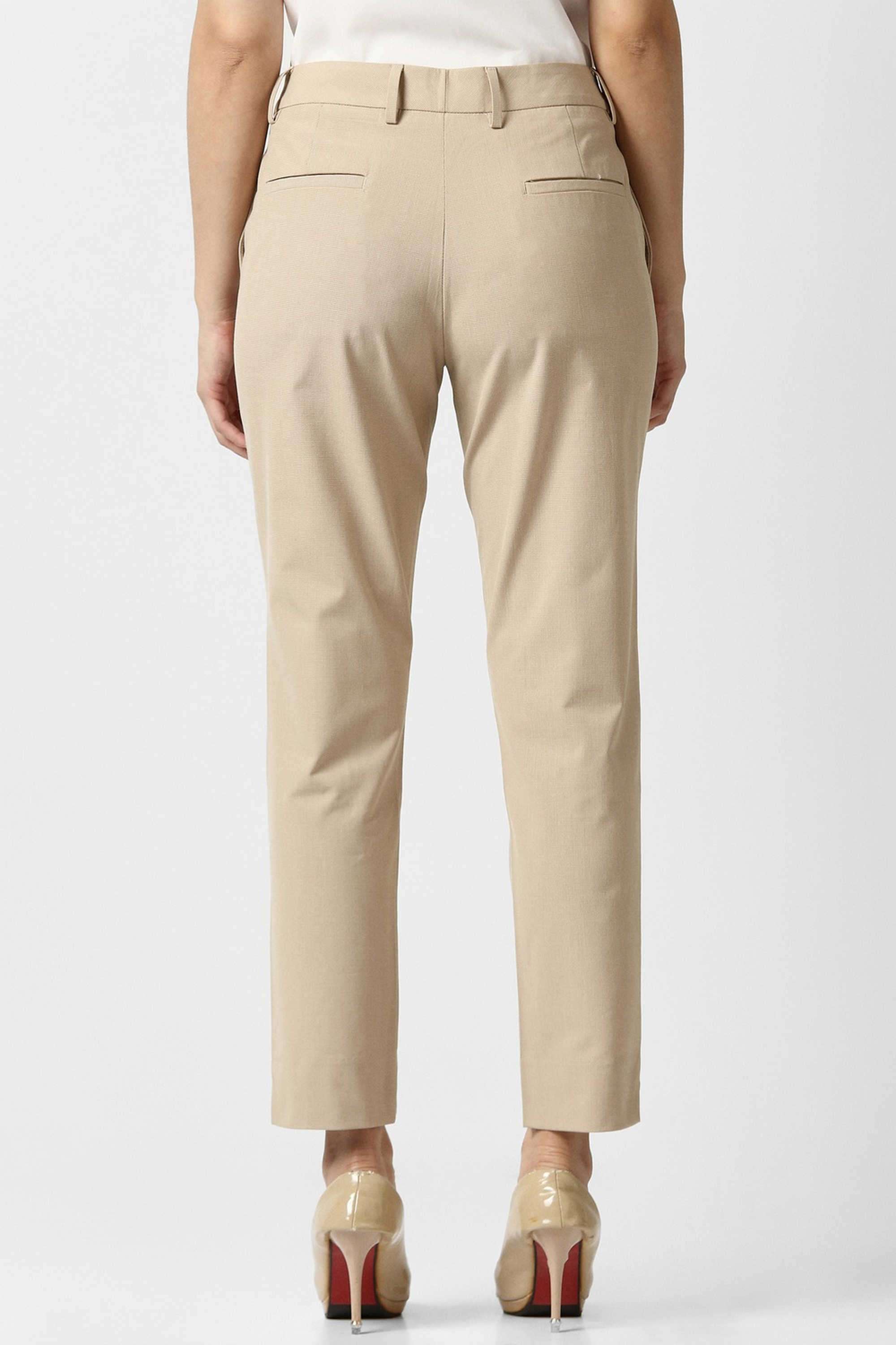 Checks-Blended-Fabric-Tapered-Fit-Women-s-Trousers