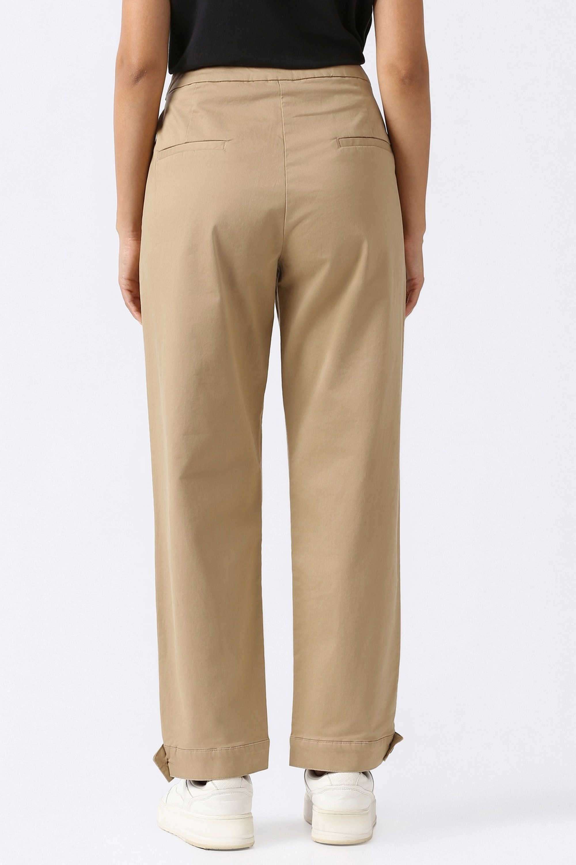 Solid-Slim-Fit-Blended-Fabric-Women-s-Casual-Wear-Trousers