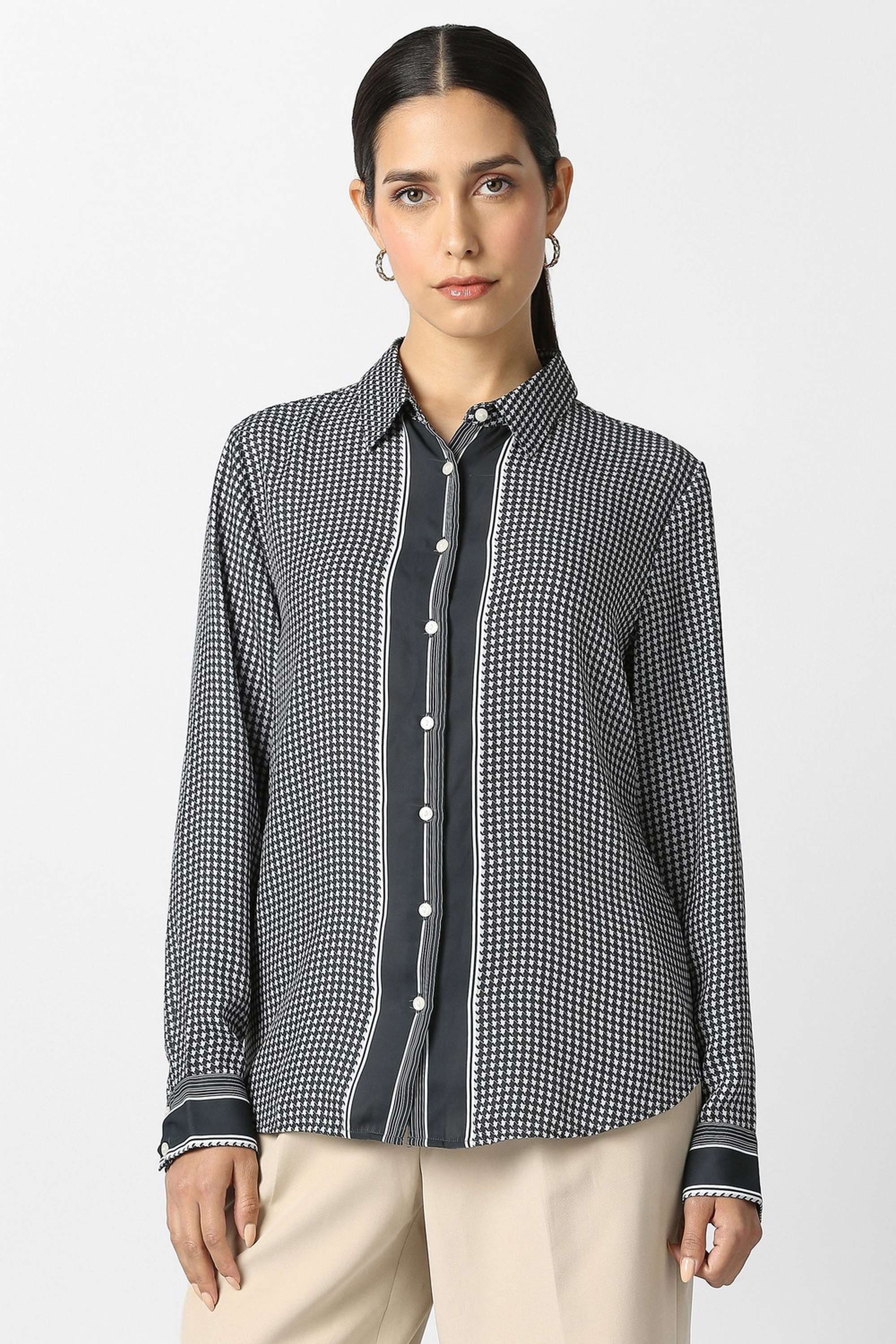 van heusen Graphic Print Collared Blended Fabric Women Casual Wear Shirt-picture-13