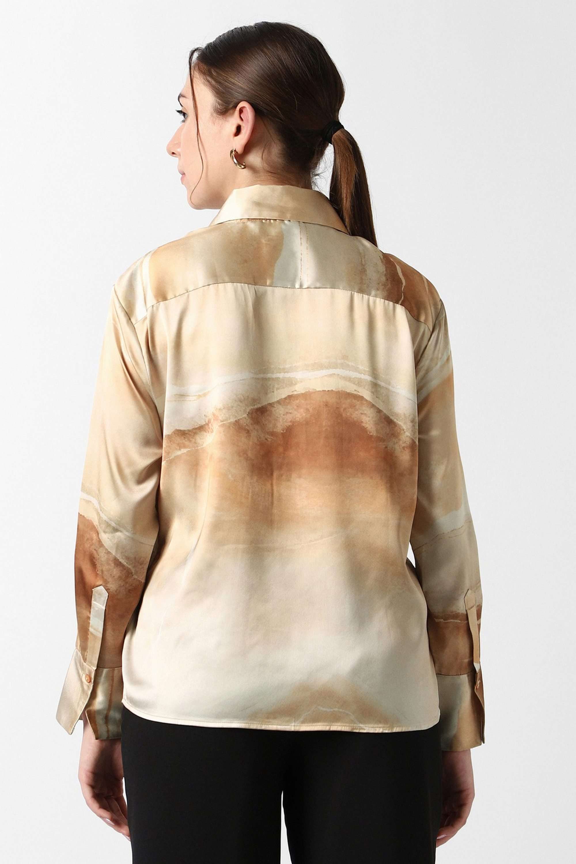 Solid-Blended-Fabric-Women-s-Shirt