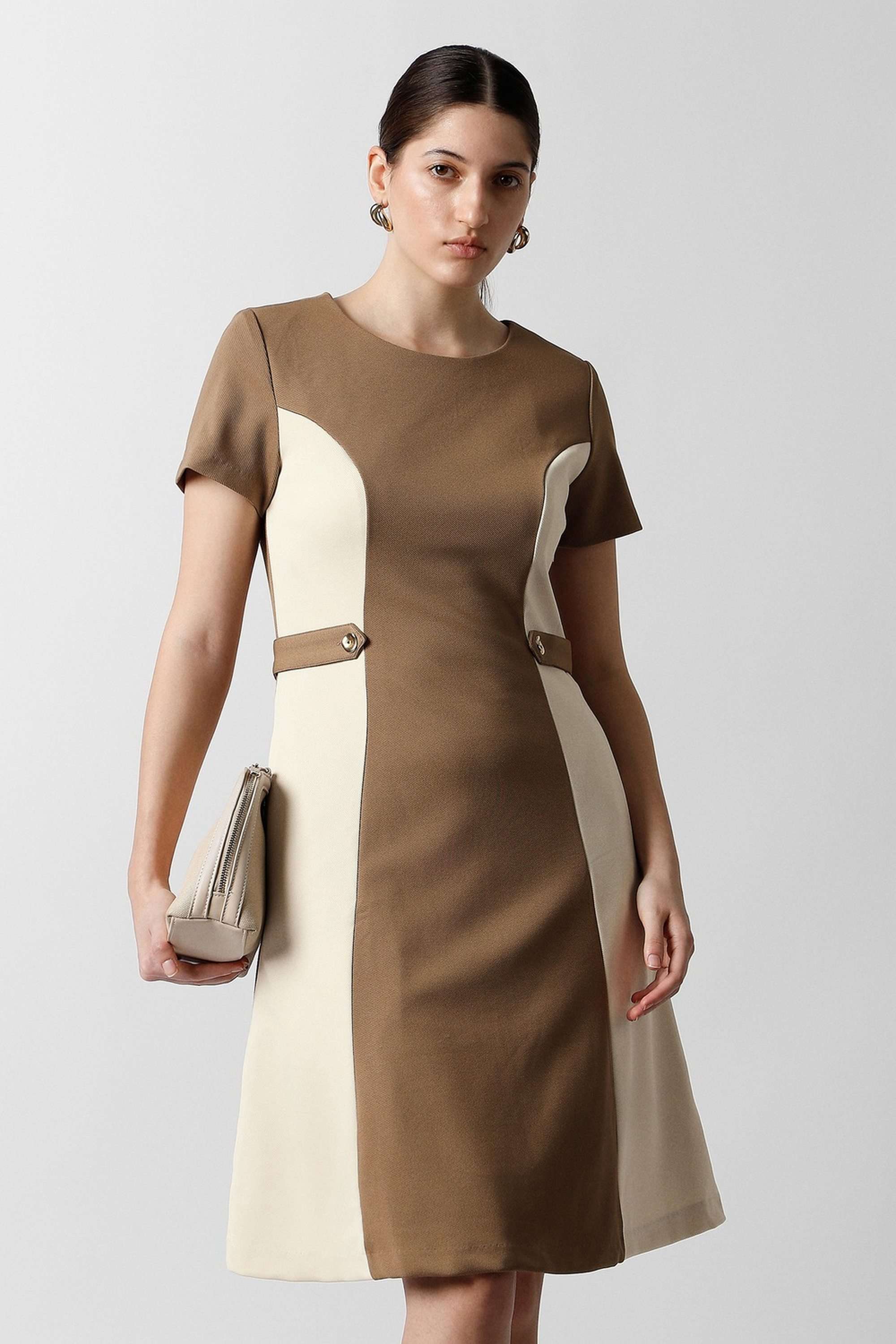 Solid-Blended-Fabric-Women-Dress