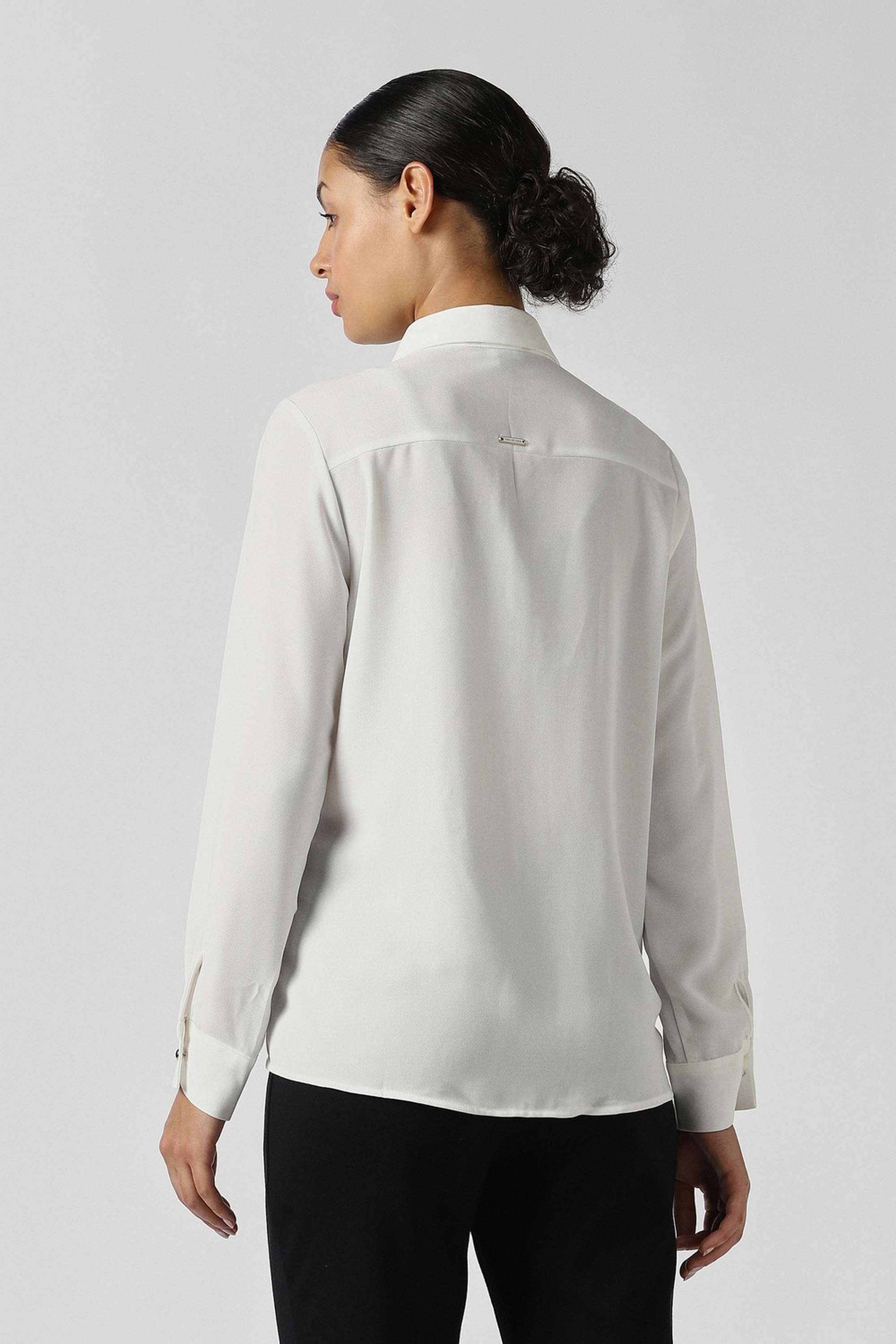 Embroidered-Collared-Blended-Fabric-Women-Formal-Wear-Shirt