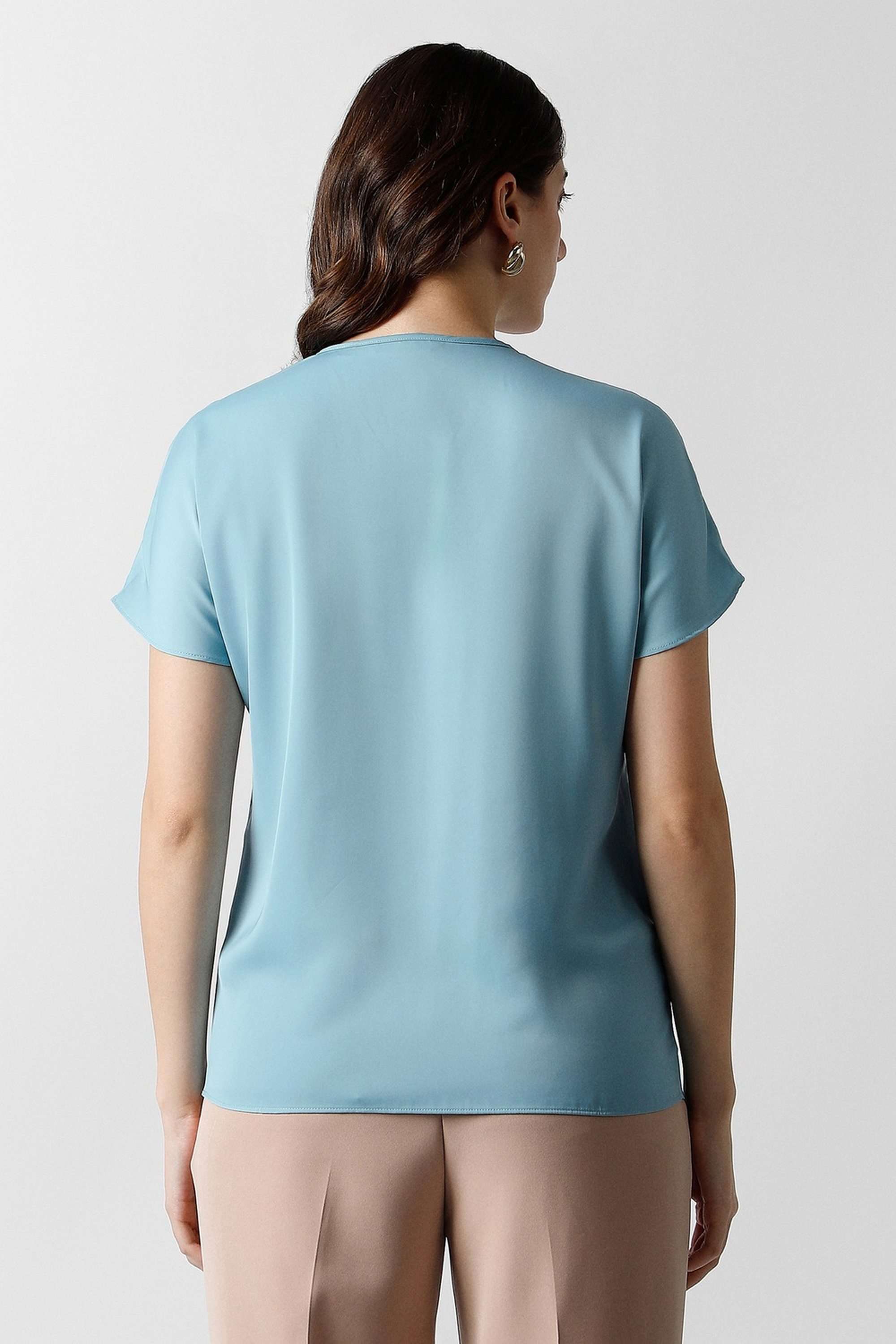 Solid-Blended-Fabric-Women-s-Top