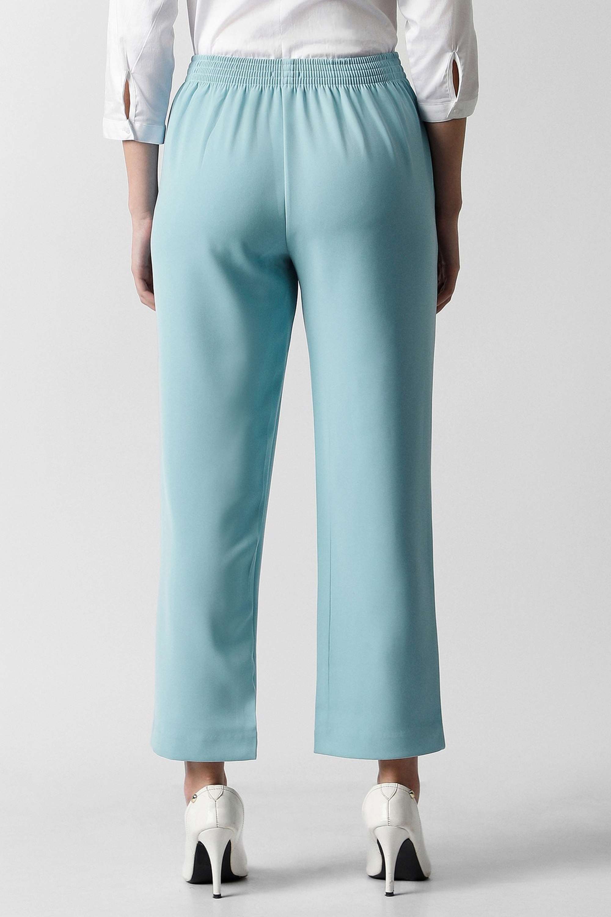 Solid-Regular-Fit-Blended-Fabric-Women-Formal-Wear-Trouser