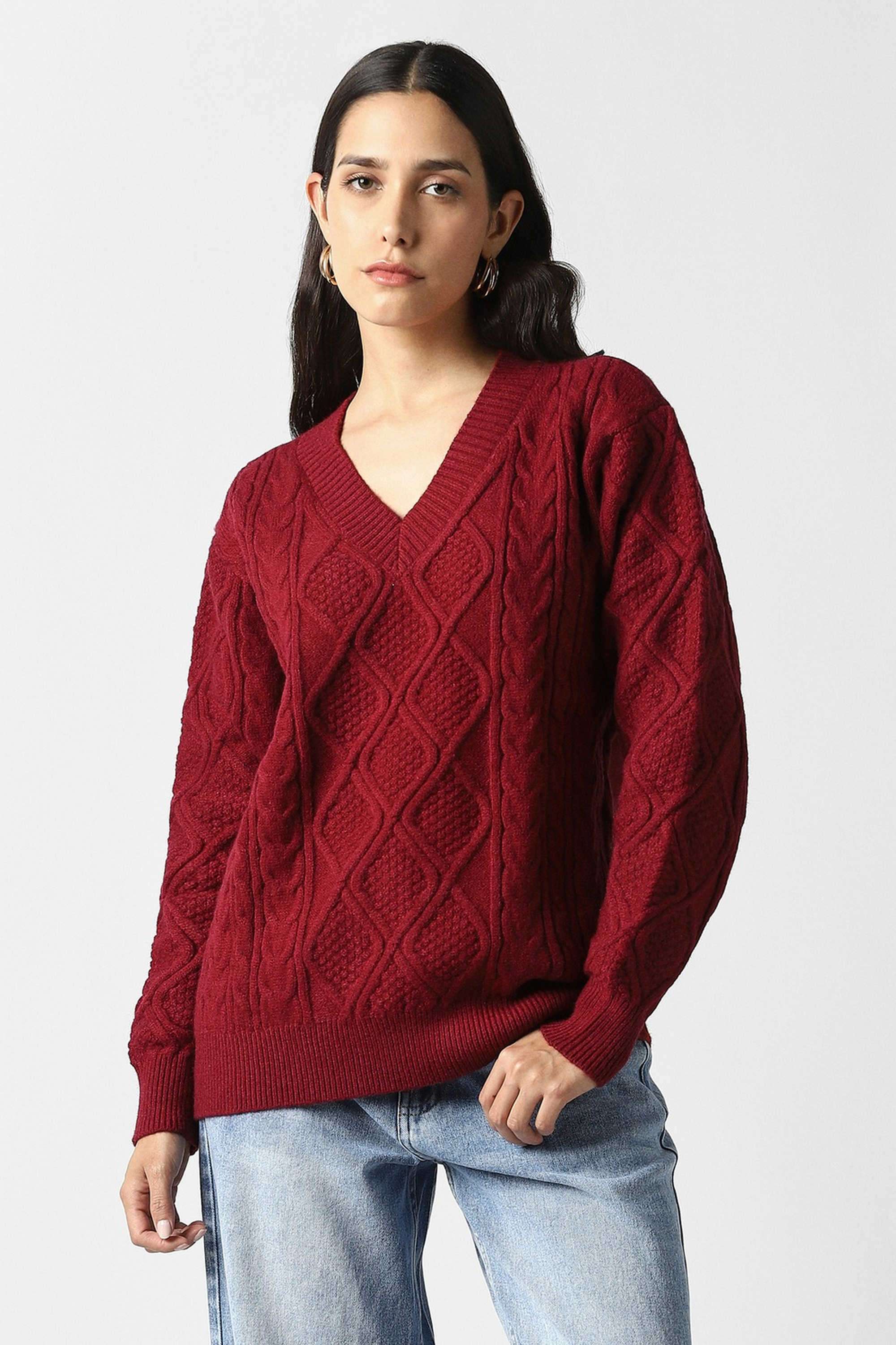 Solid-Blended-Fabric-Women-s-Casual-Wear-Sweater
