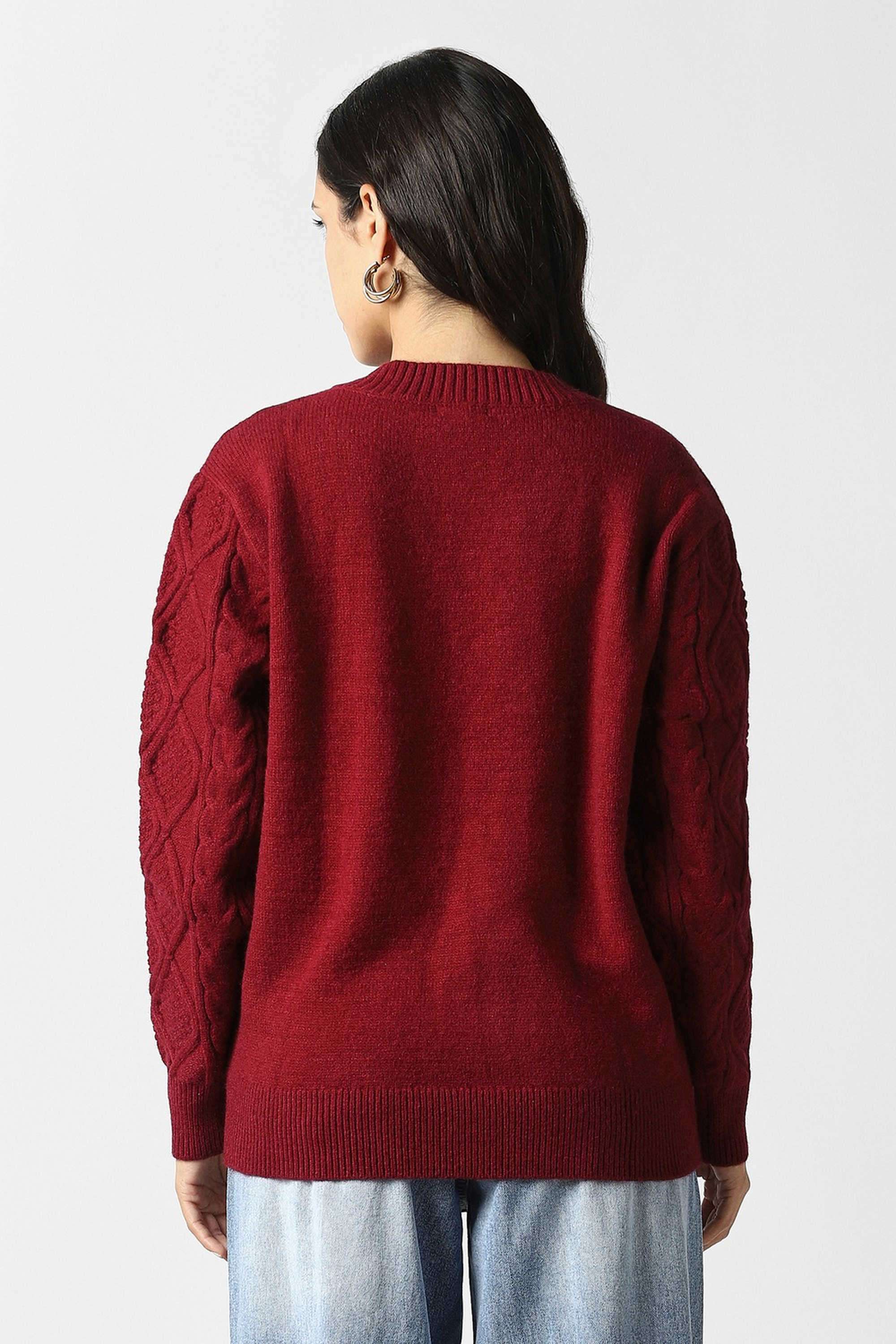 Solid-Blended-Fabric-Women-s-Casual-Wear-Sweater