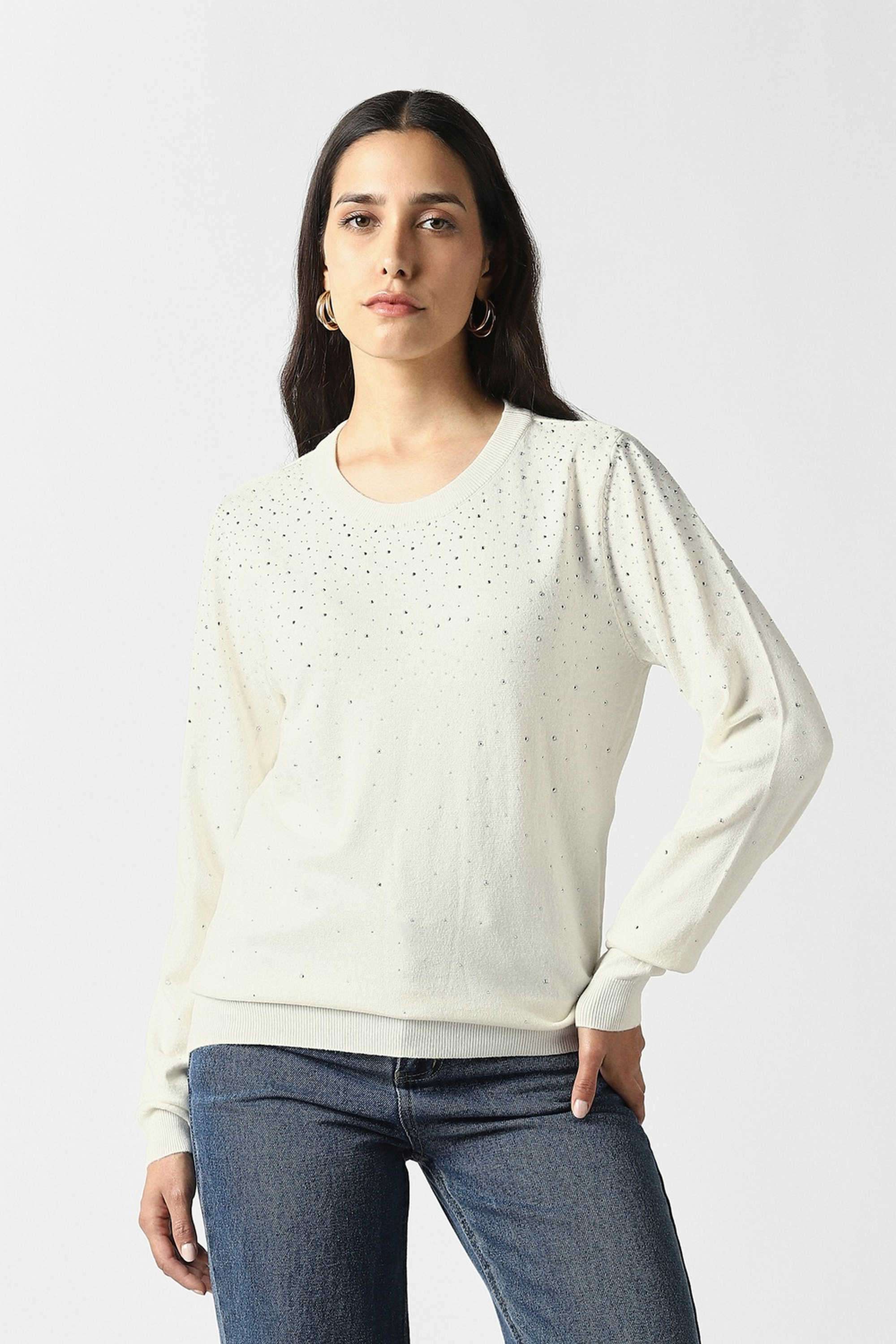 Solid-Blended-Fabric-Women-s-Casual-Wear-Sweater