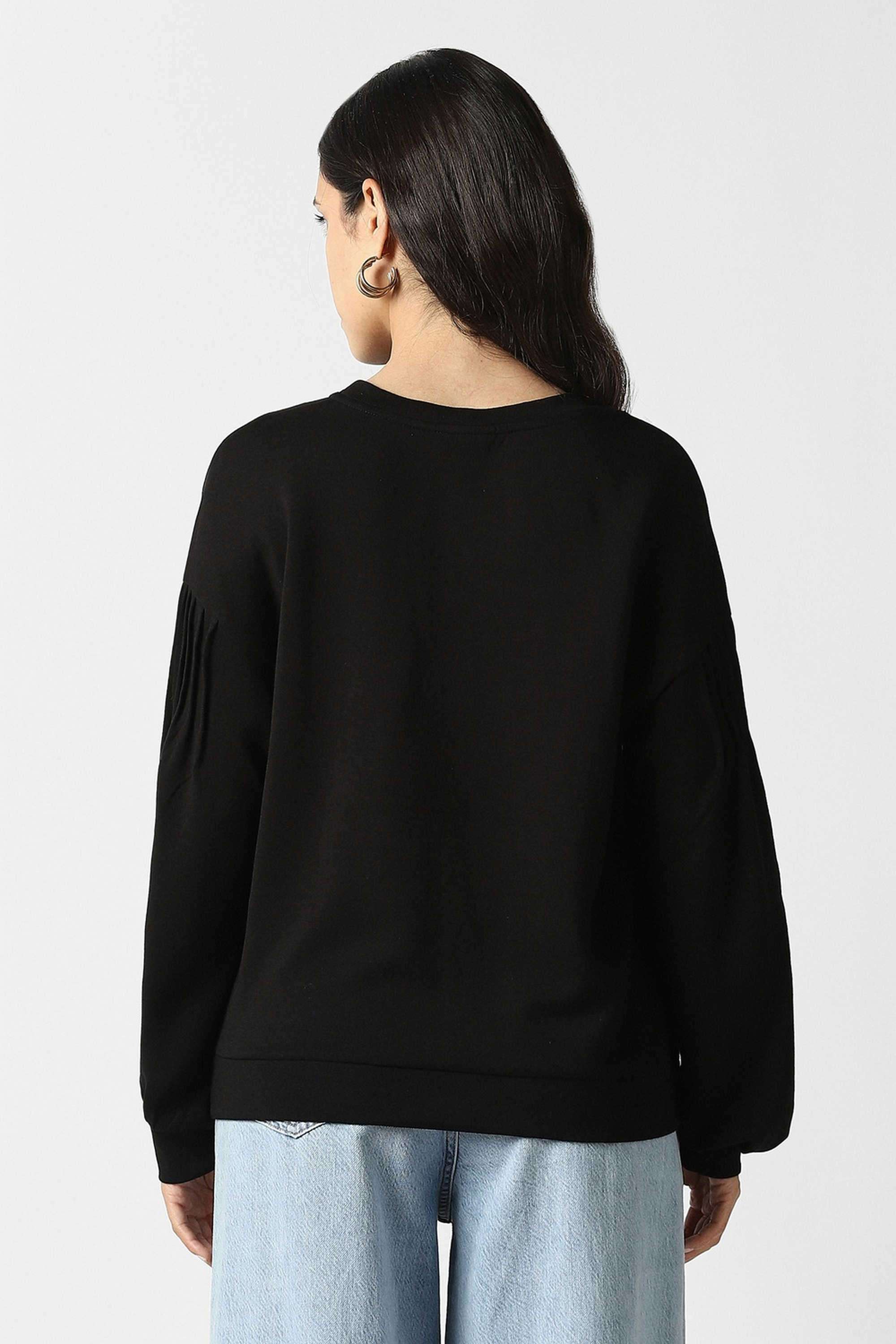 Solid-Blended-Fabric-Women-s-Casual-Wear-Sweatshirt