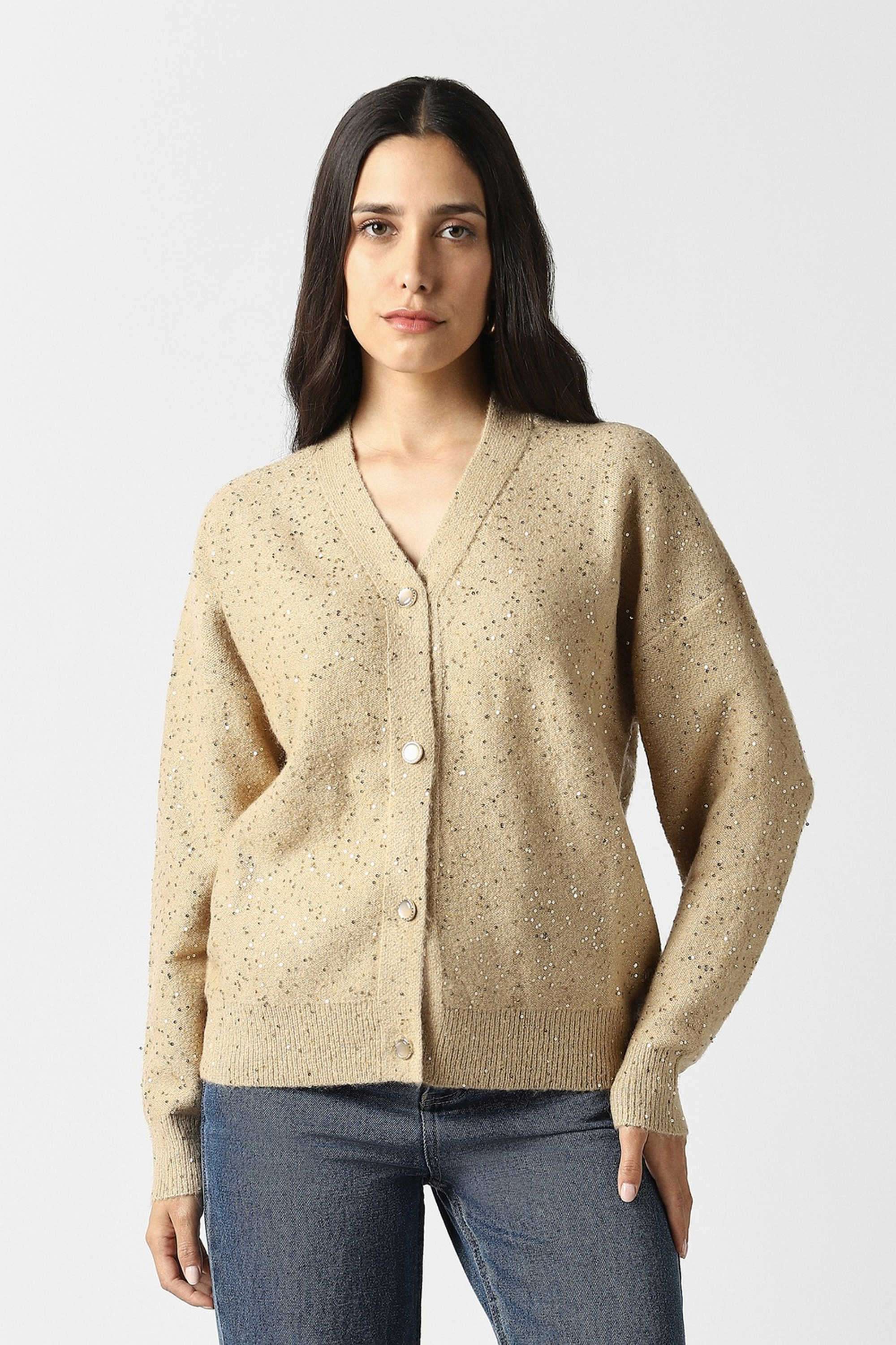 Solid-Blended-Fabric-Women-s-Casual-Wear-Sweater