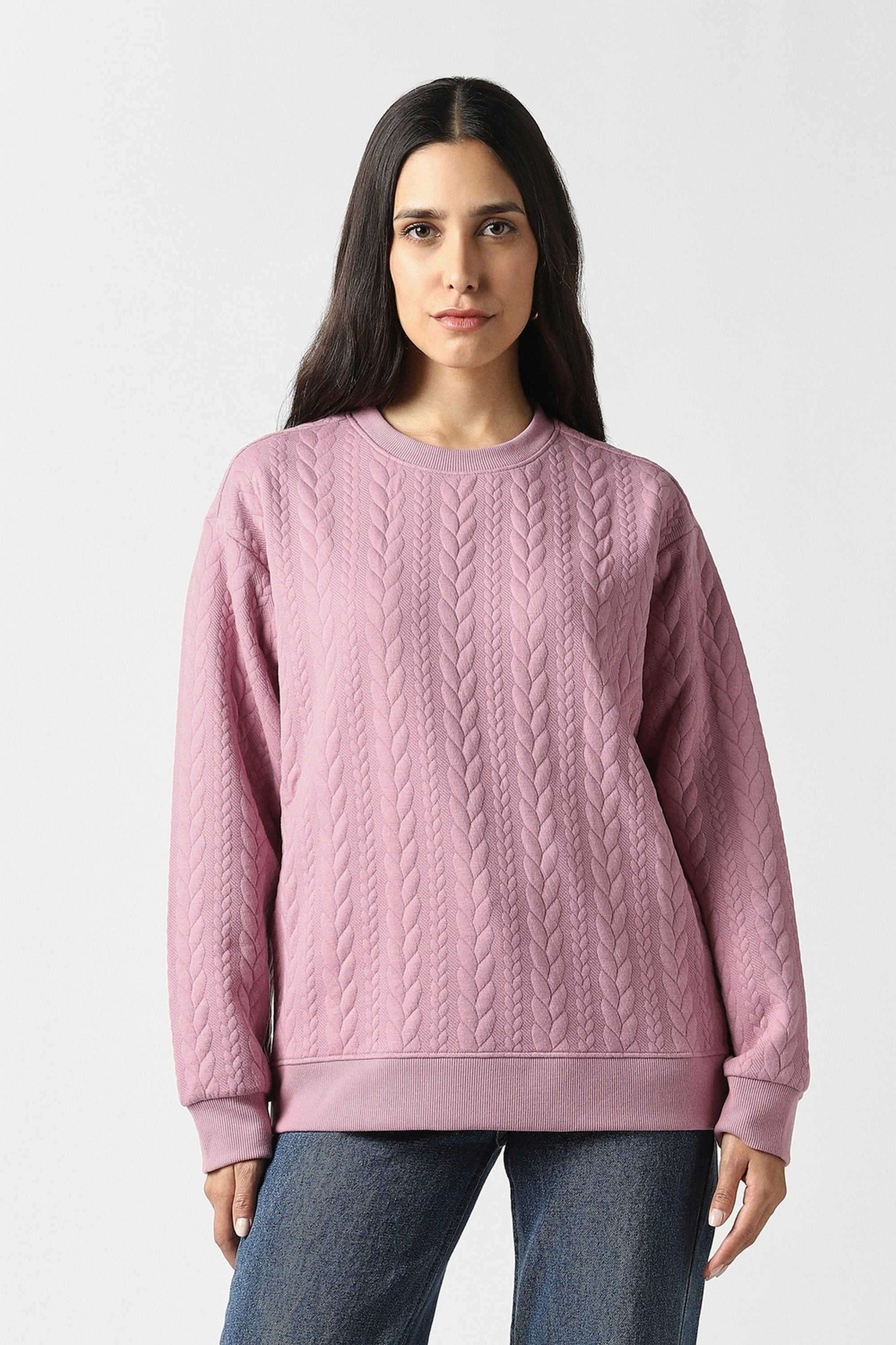 Solid-Blended-Fabric-Women-s-Casual-Wear-Sweatshirt