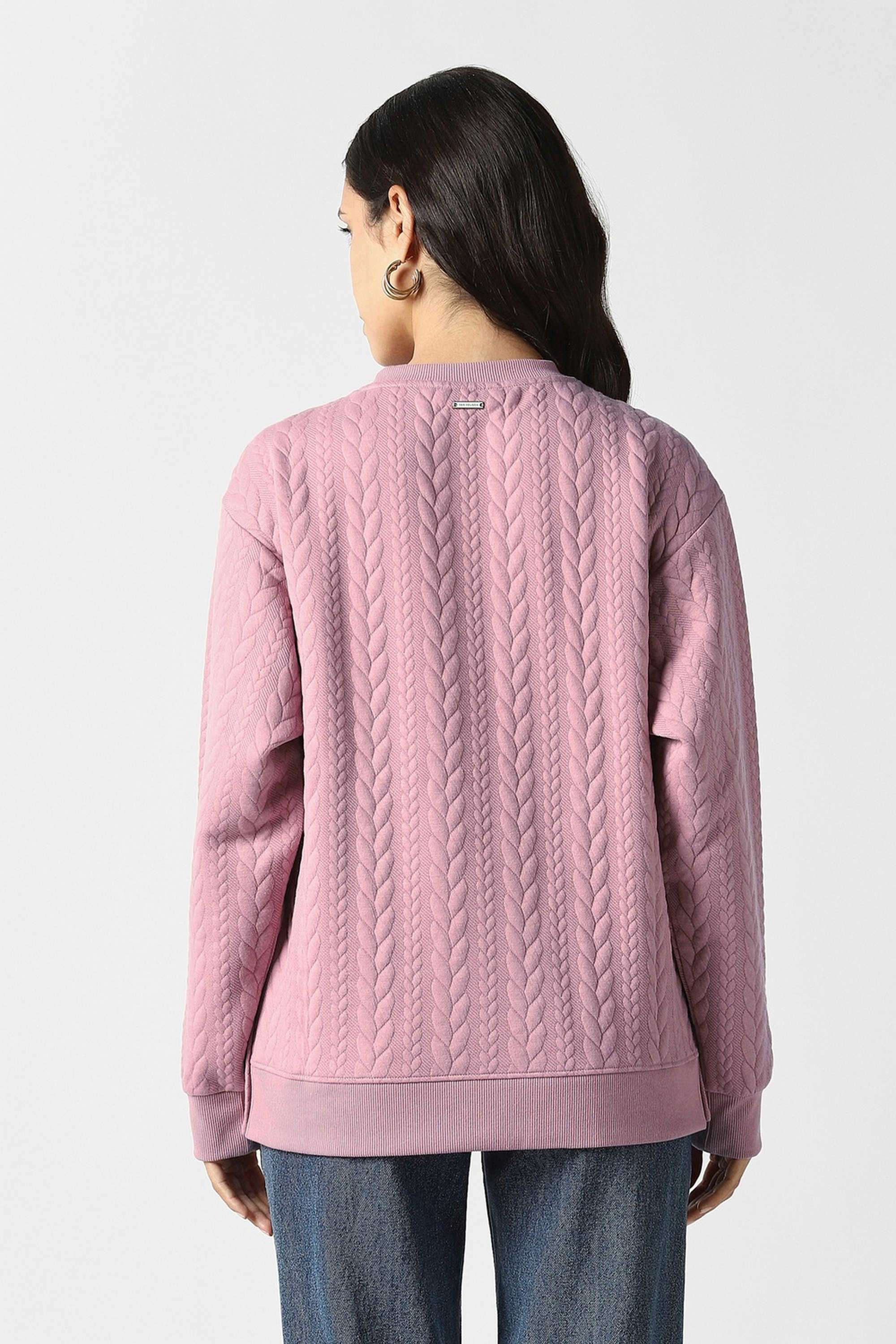 Solid-Blended-Fabric-Women-s-Casual-Wear-Sweatshirt