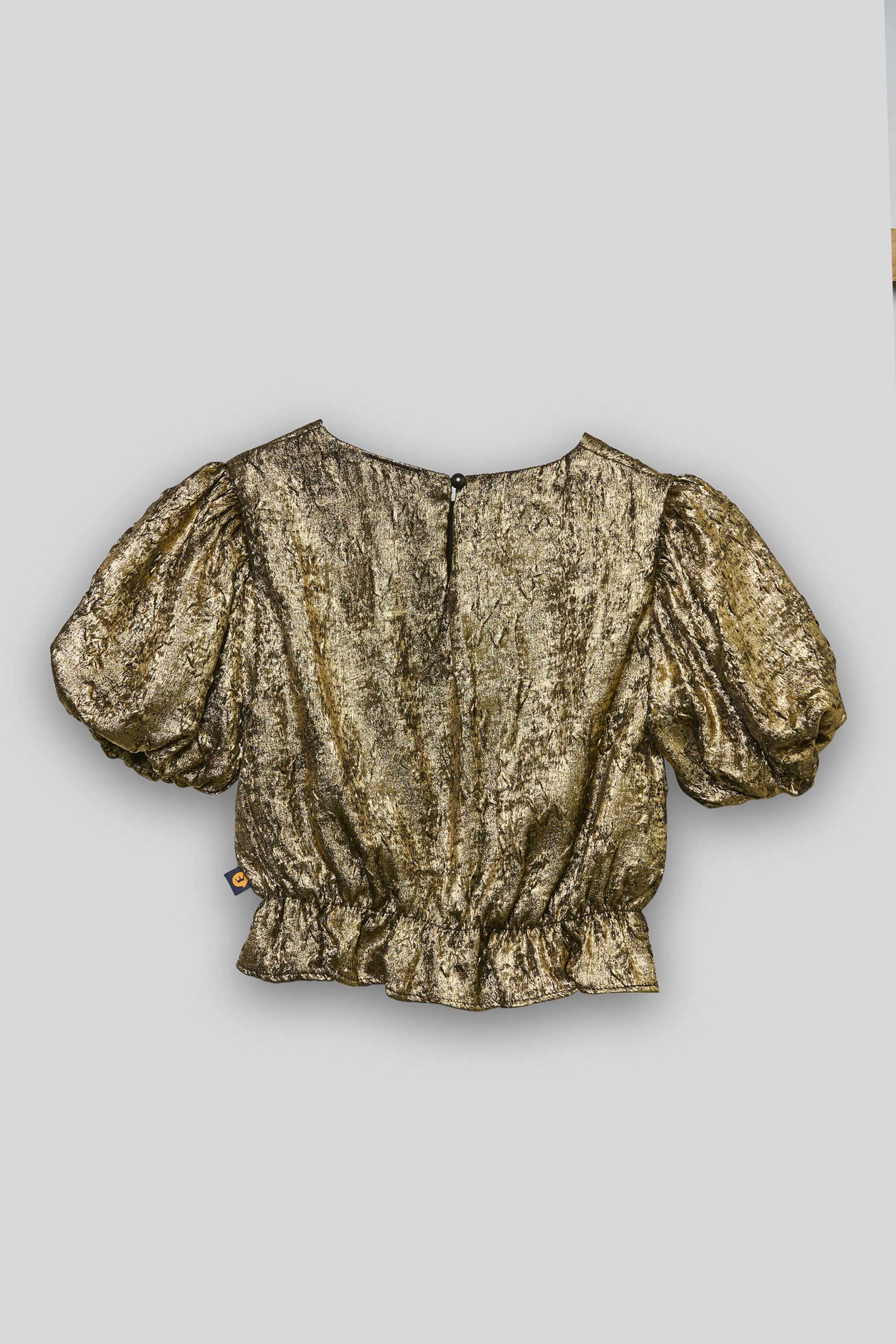 Solid-Blended-Fabric-Round-Neck-Girls-Top