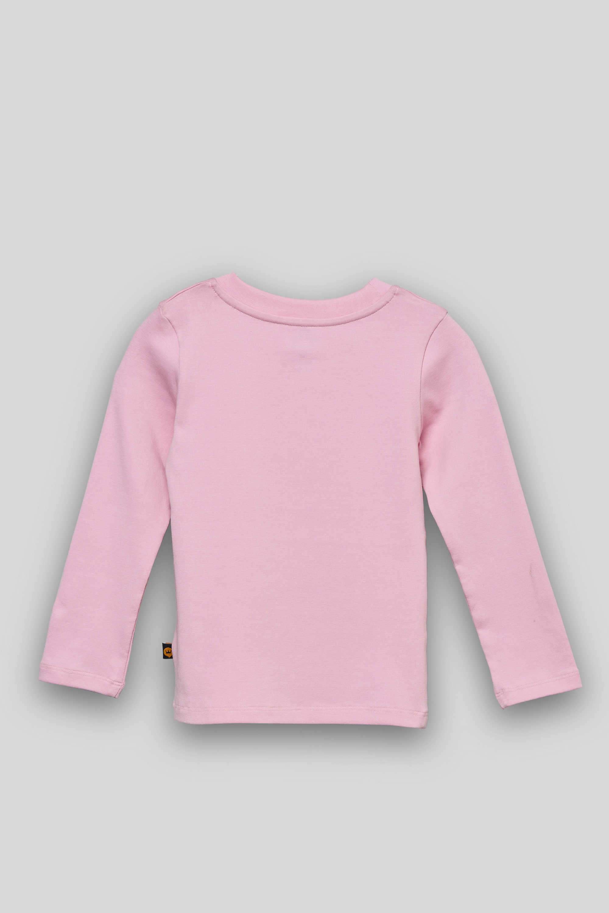 Solid-Blended-Fabric-High-Neck-Girls-Top