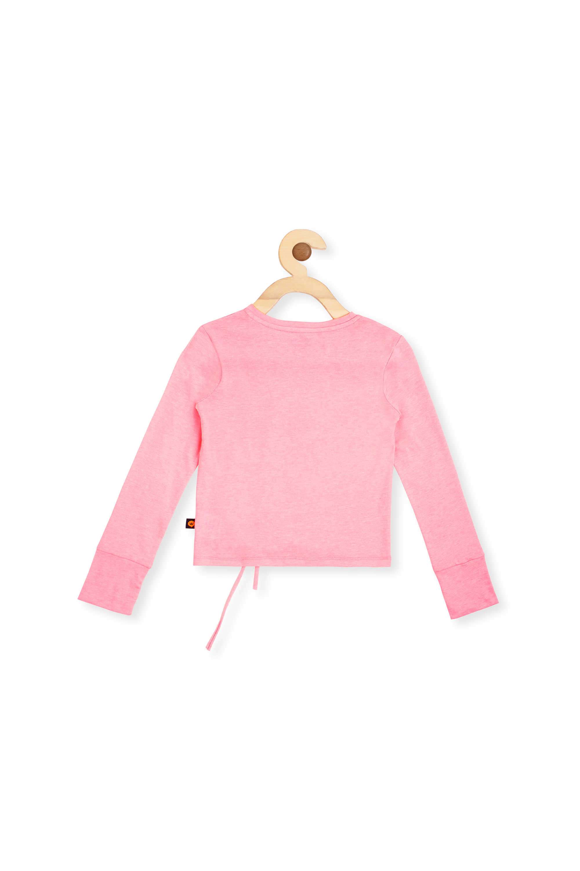 Solid-Blended-Fabric-Round-Neck-Girls-Top