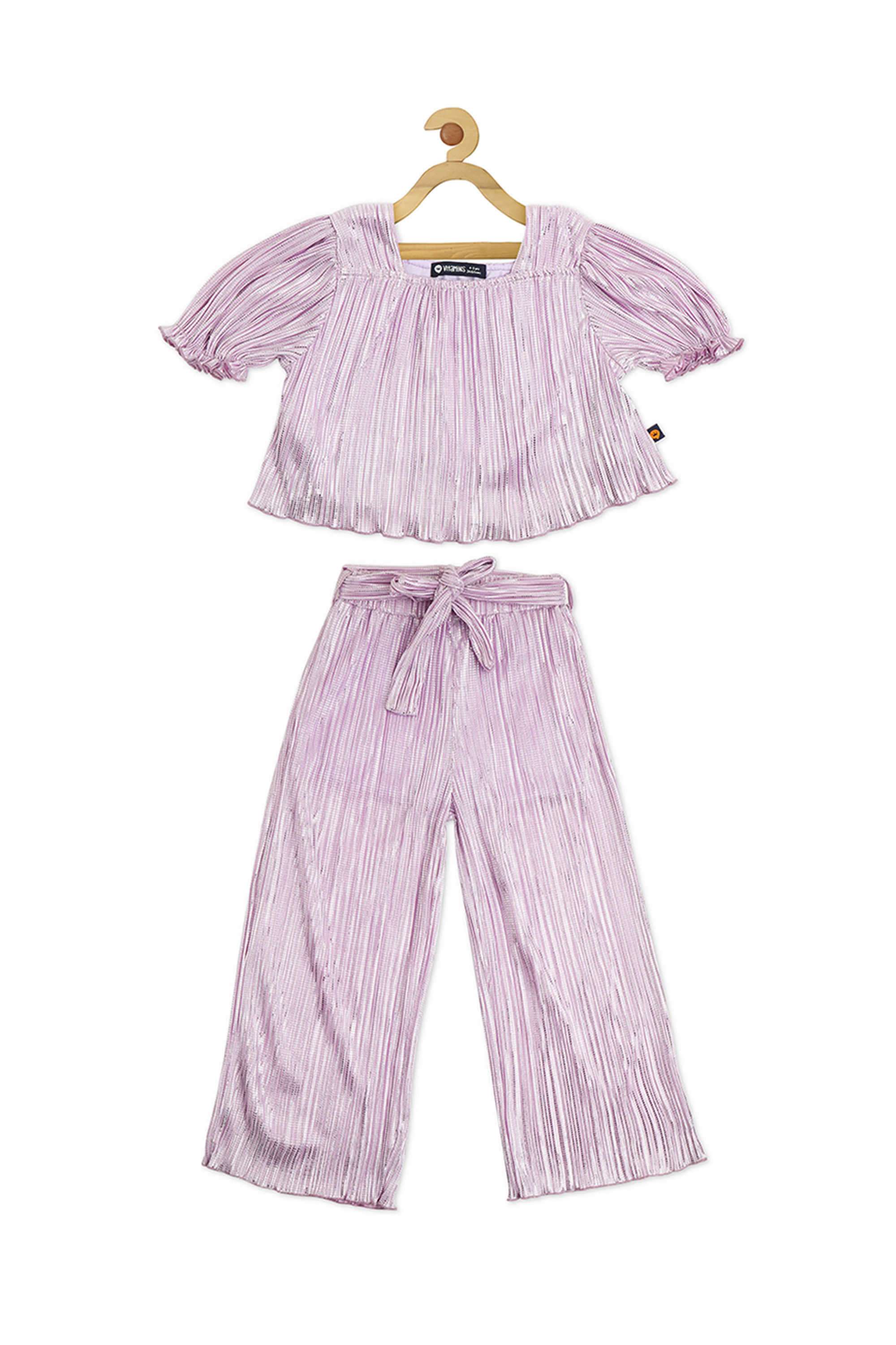 Solid-Polyester-Square-Neck-Girl-s-Party-Wear-Co-Ord-Set