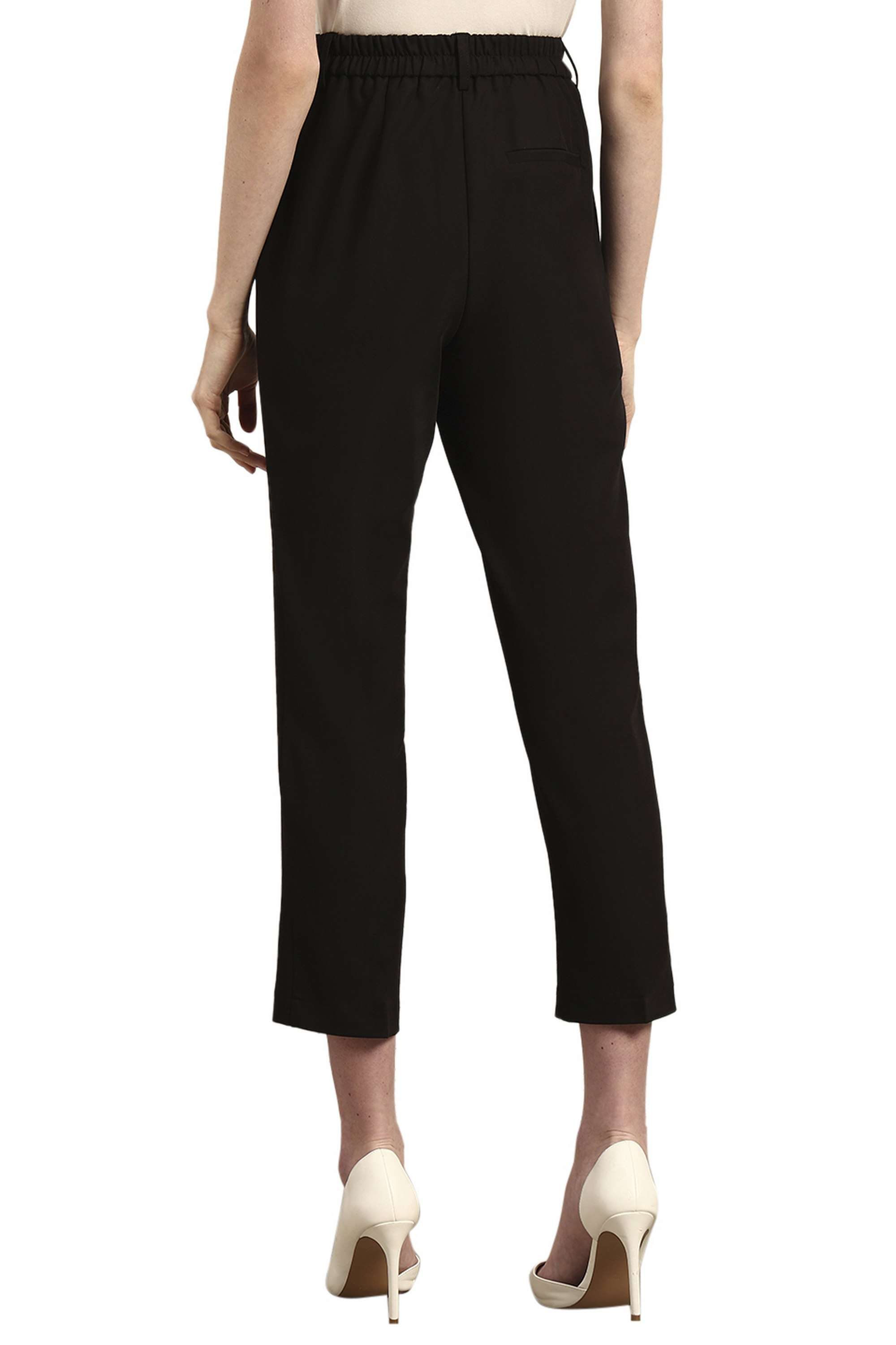 Solid-Blended-Fabric-Regular-Fit-Women-s-Pants