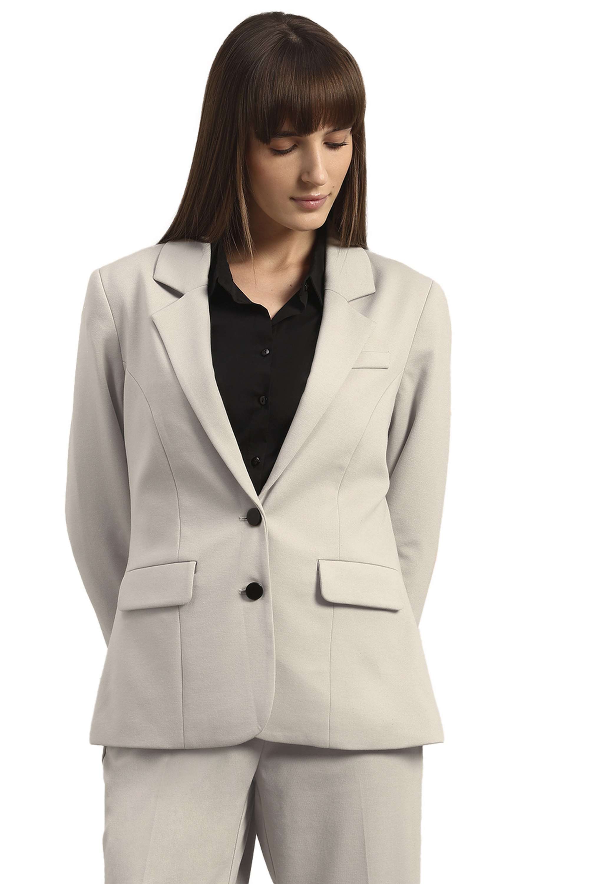 Solid-Polyester-Regular-Fit-Women-s-Blazer