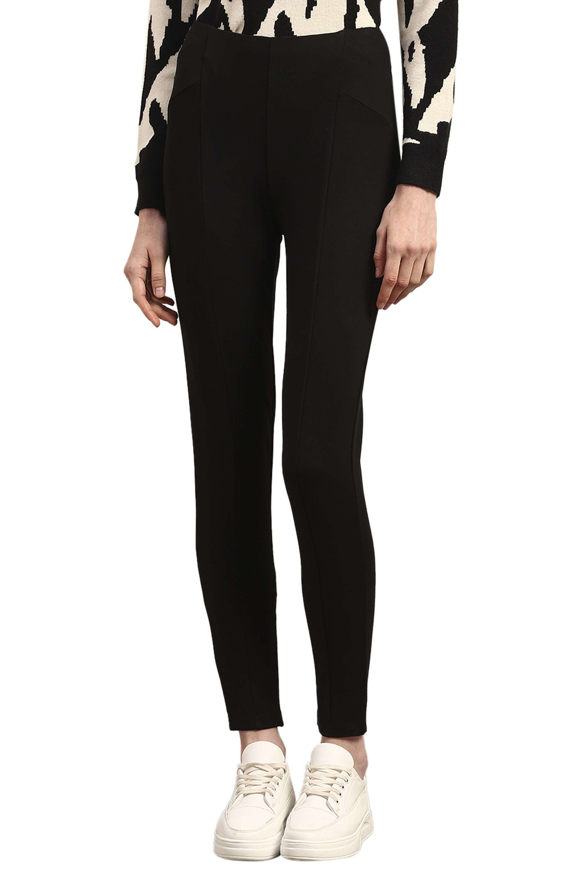 Solid-Blended-Fabric-Regular-Fit-Women-s-Jeggings