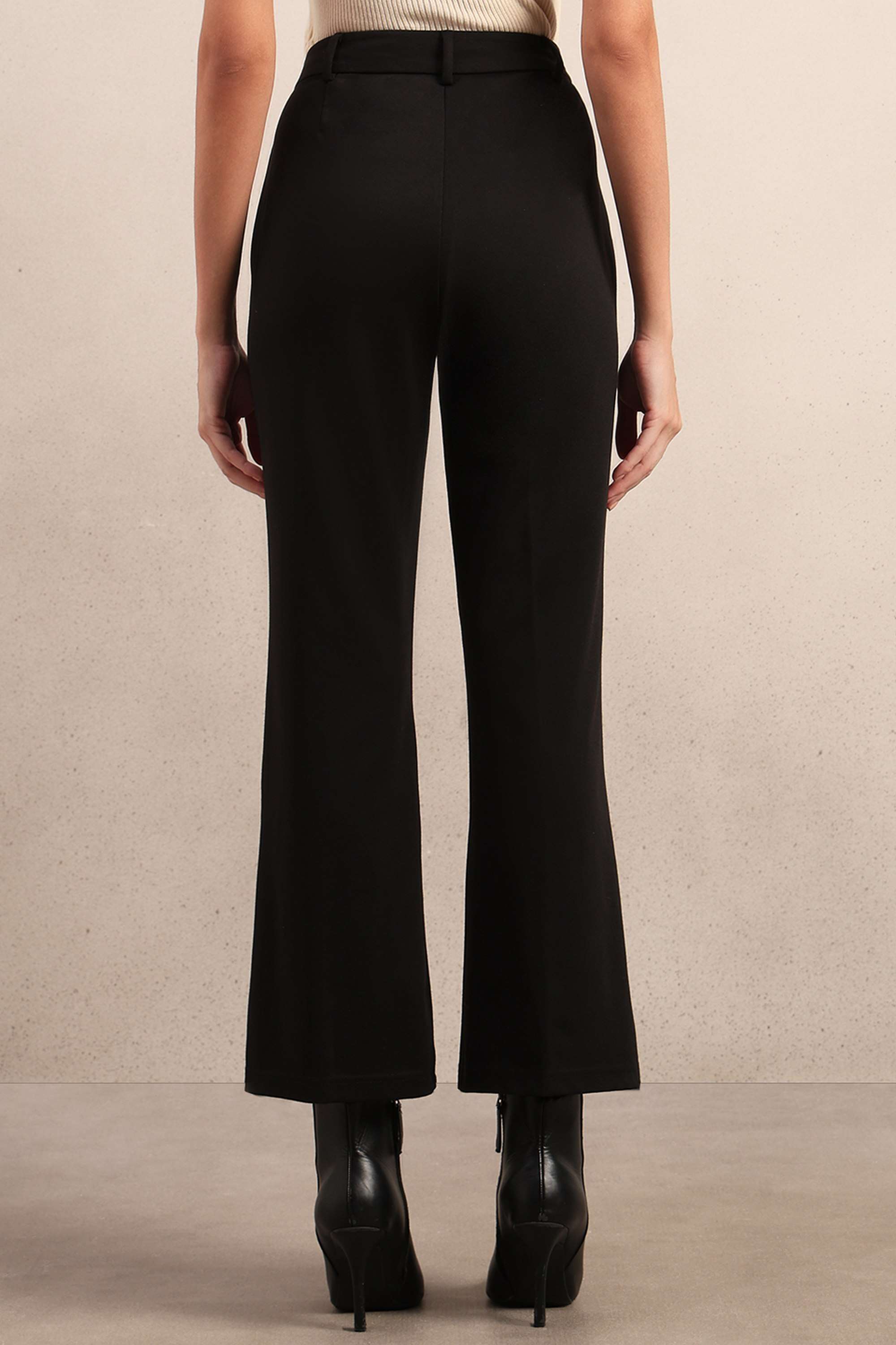 Solid-Full-Length-Blended-Fabric-Woven-Women-Pant