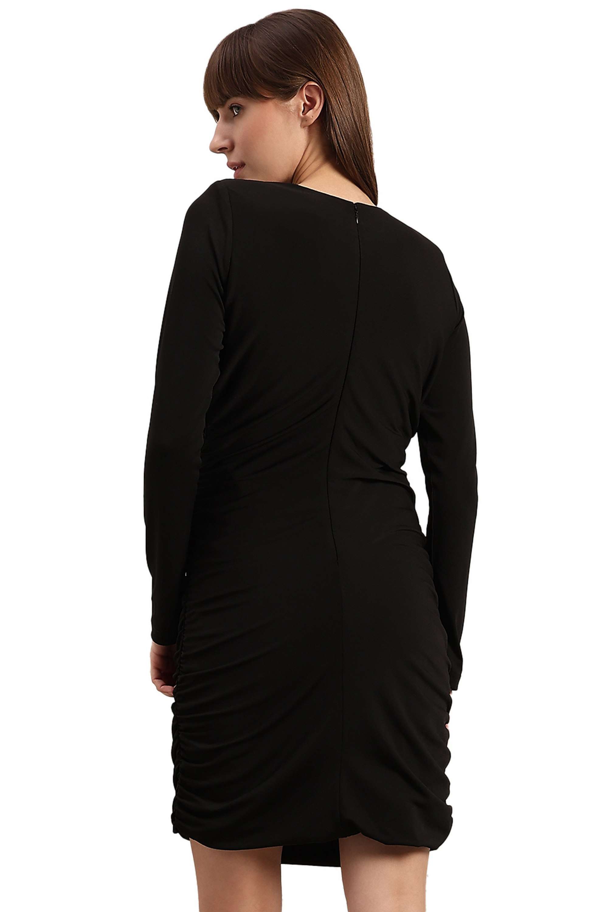 Solid-Blended-Fabric-Regular-Fit-Women-s-Dress