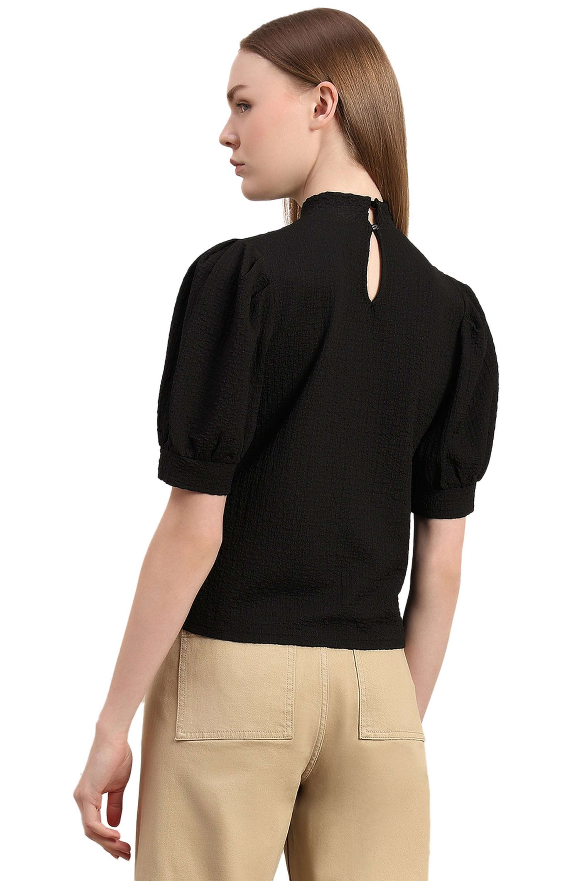 Solid-Blended-Fabric-Regular-Fit-Women-s-Top