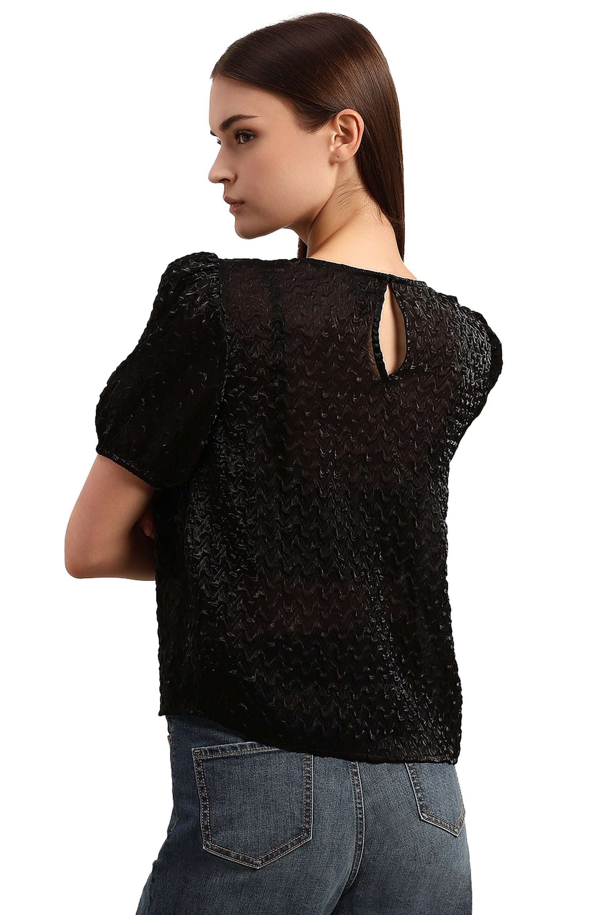 Solid-Blended-Fabric-Regular-Fit-Women-s-Top