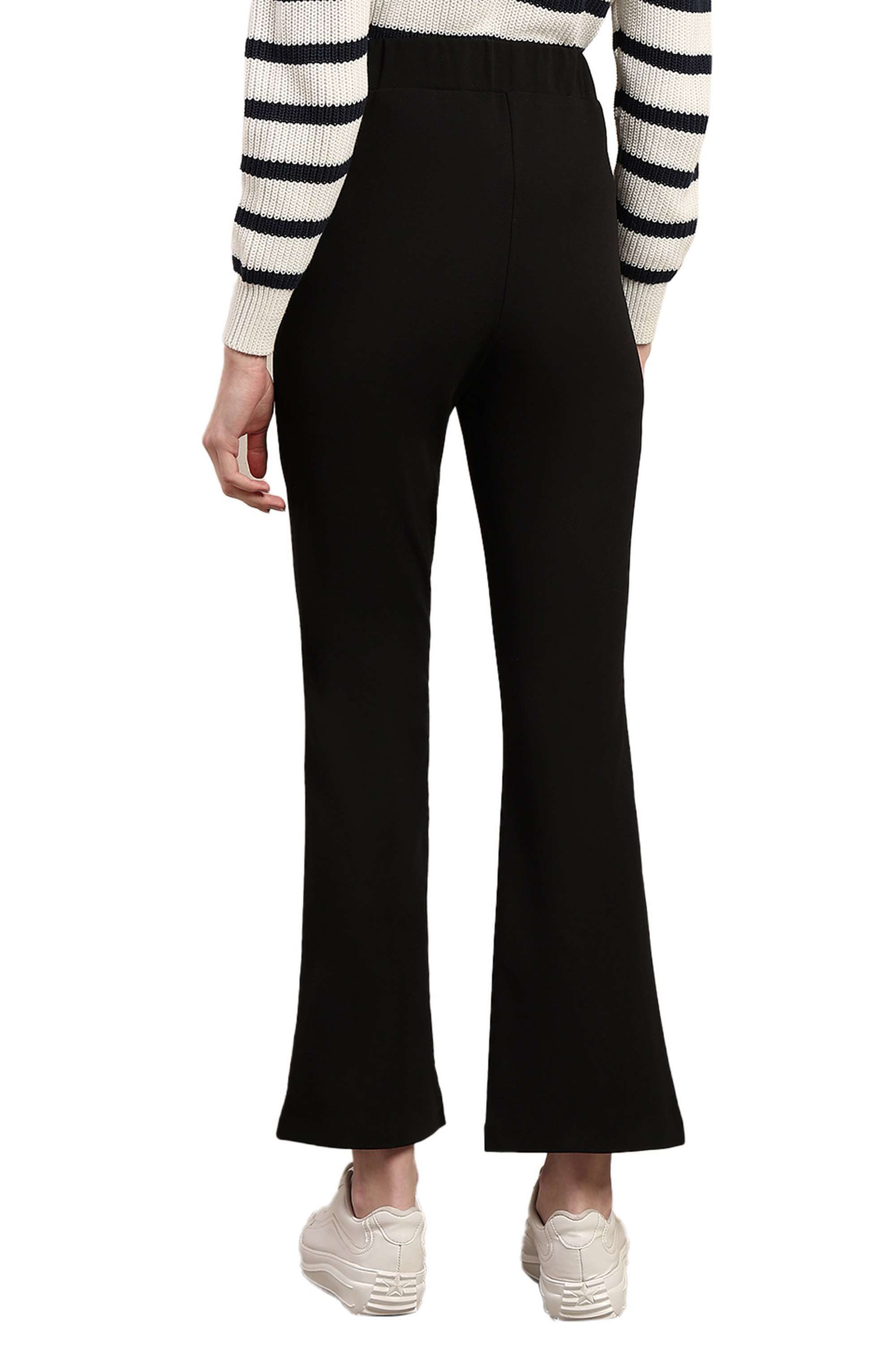 Solid-Blended-Fabric-Regular-Fit-Women-s-Pants