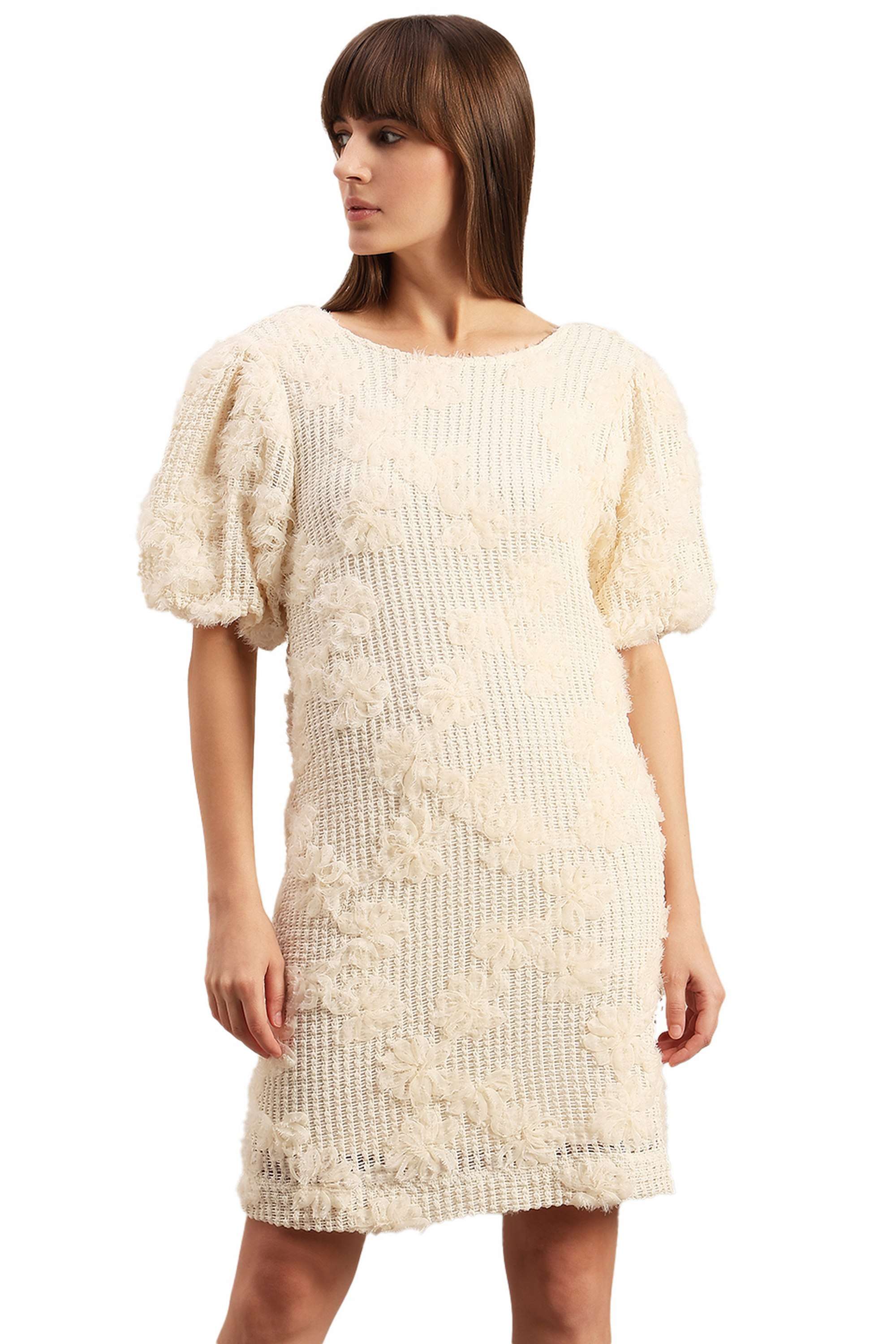 Solid-Blended-Fabric-Regular-Fit-Women-s-Dress