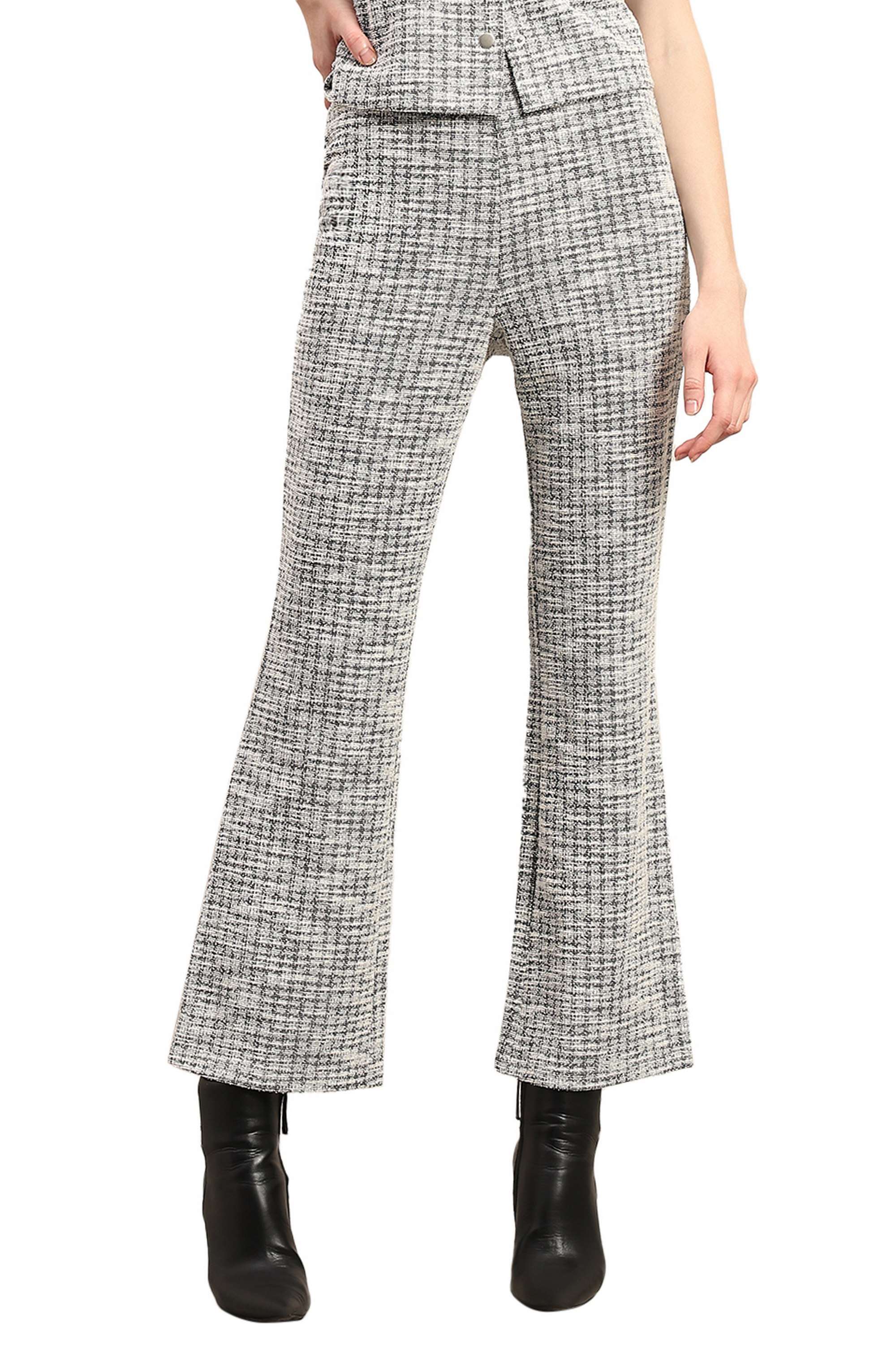 Solid-Blended-Fabric-Regular-Fit-Women-s-Pants