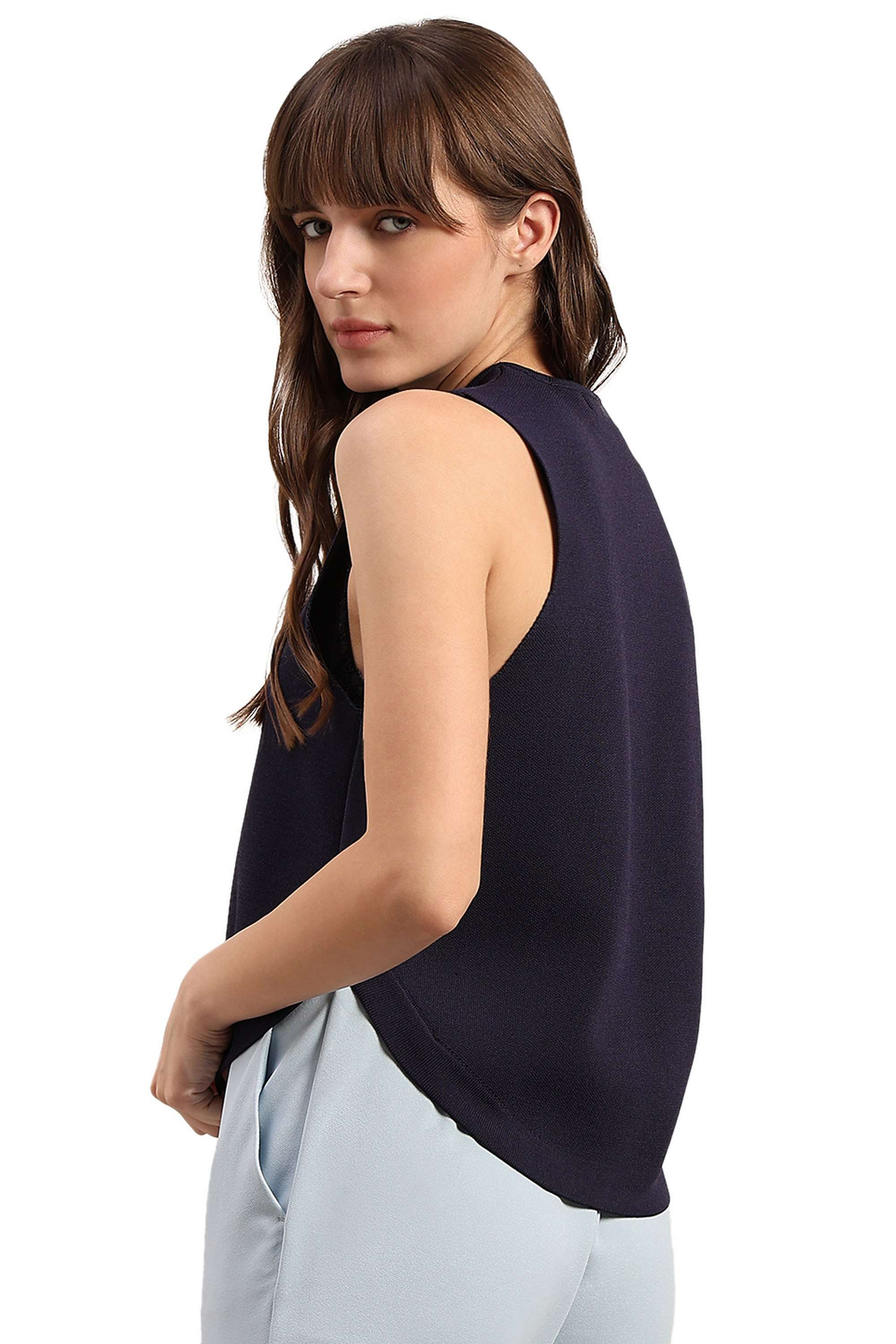 Solid-Blended-Fabric-Regular-Fit-Women-s-Top