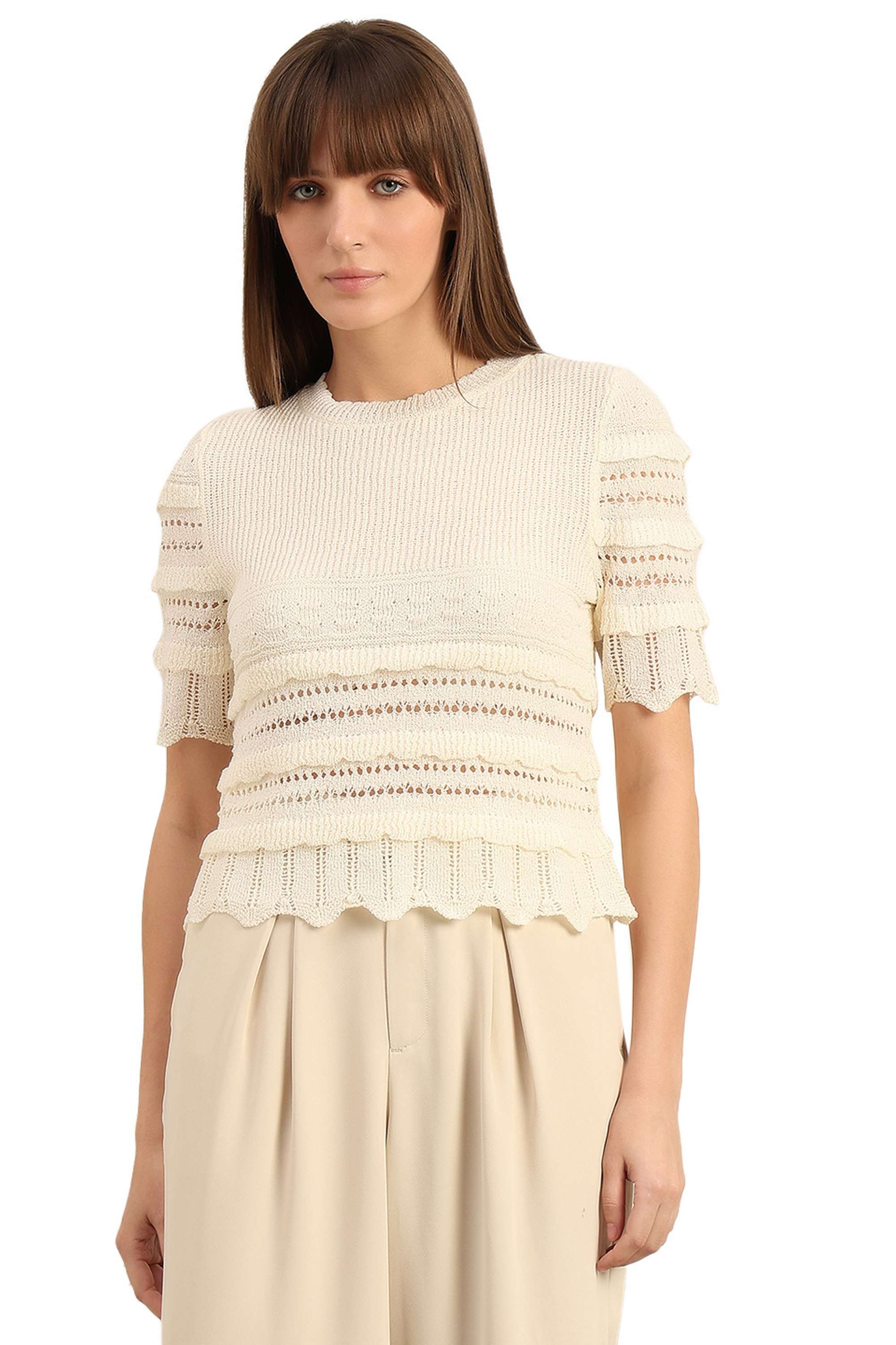 Solid-Blended-Fabric-Regular-Fit-Women-s-Top