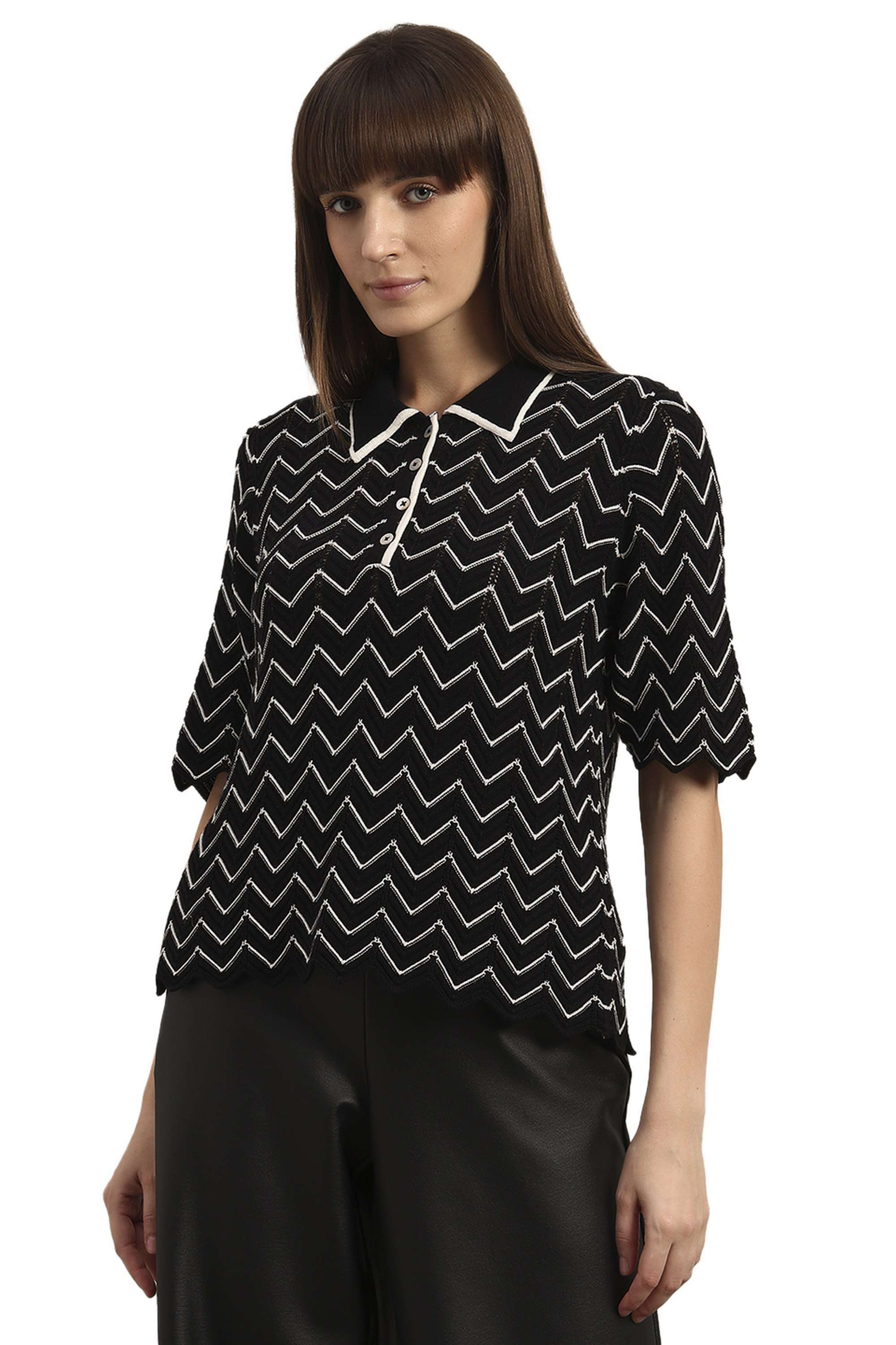 Solid-Blended-Fabric-Regular-Fit-Women-s-Top