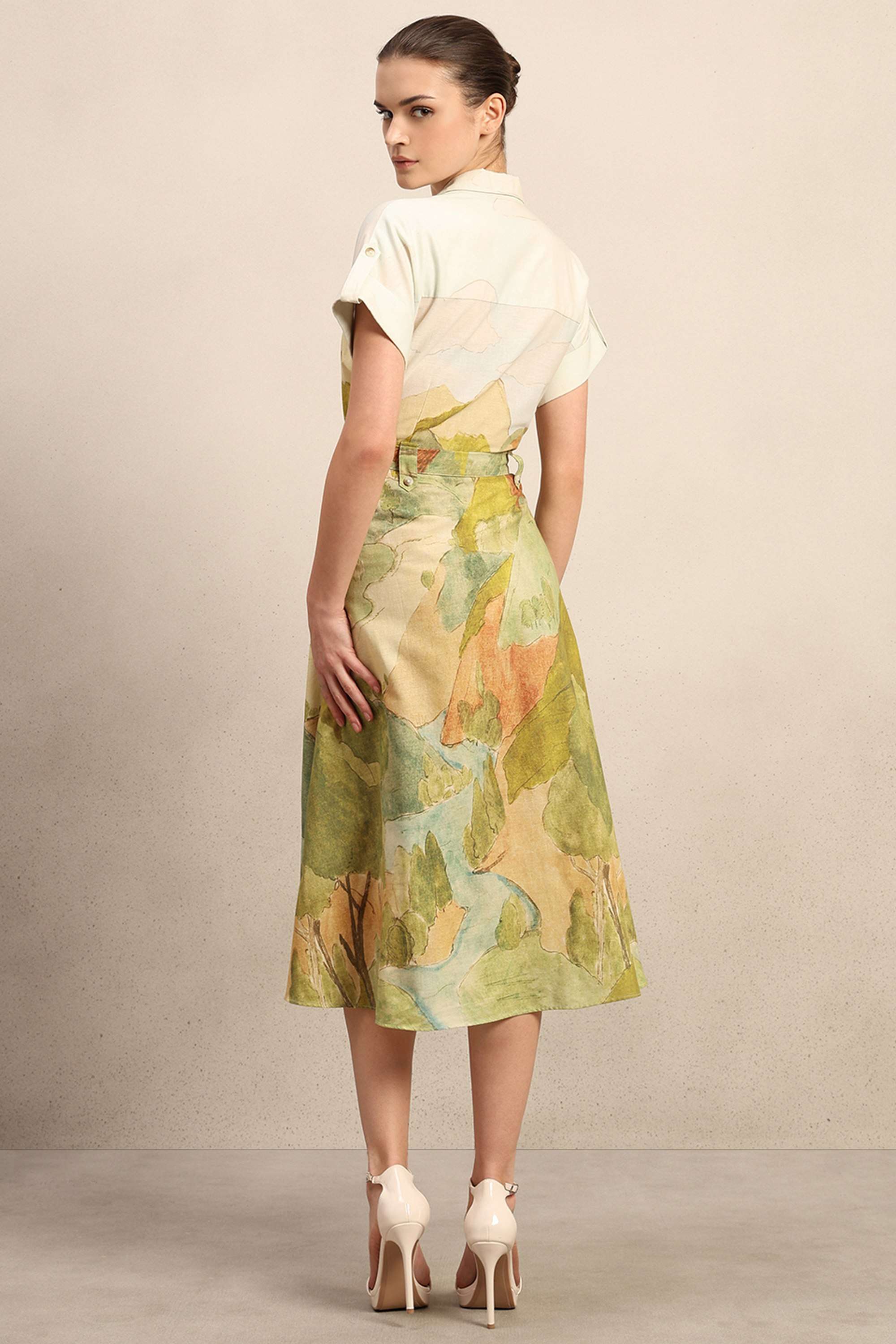 Printed-V-Neck-Cotton-Women-s-Dress