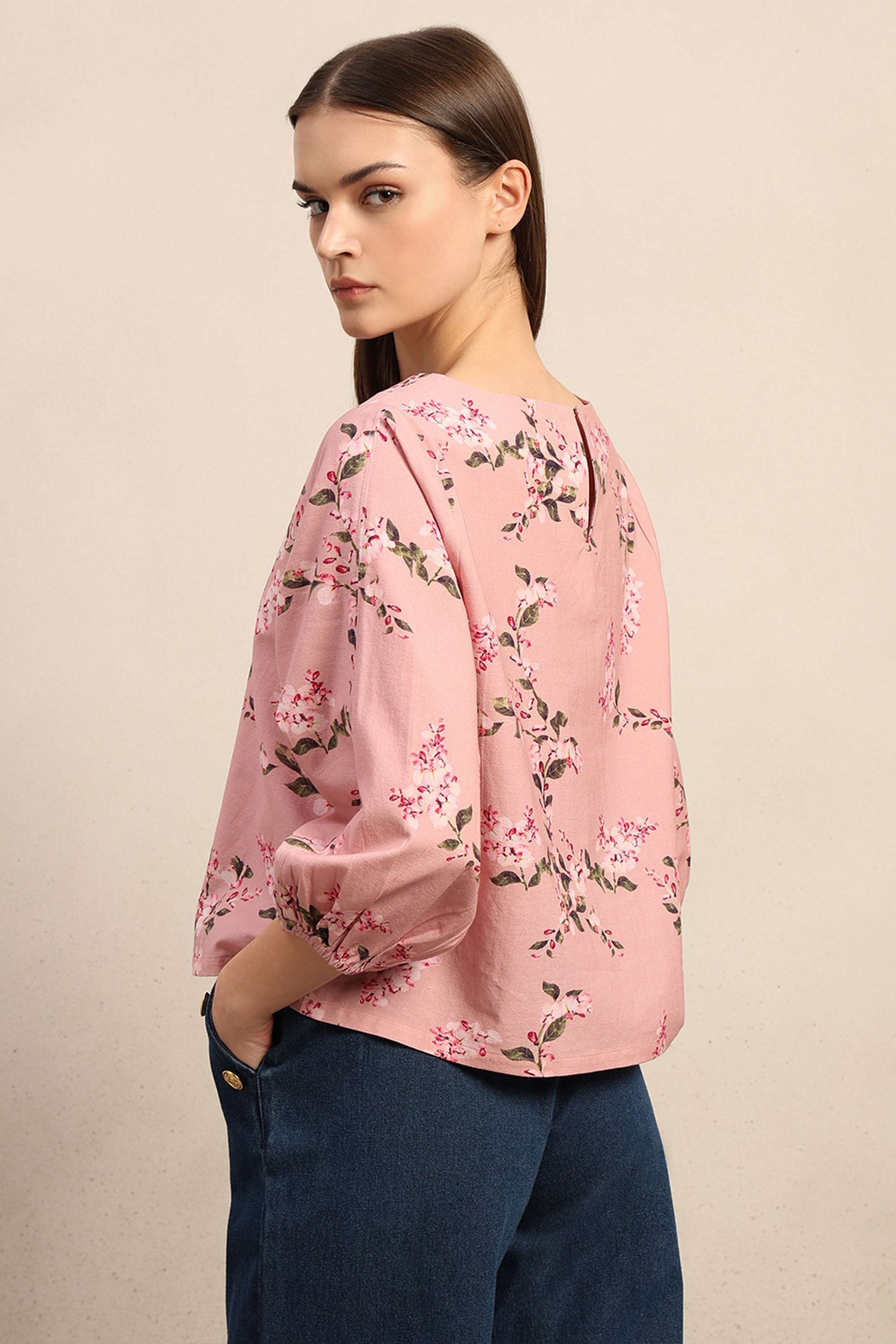 Printed-Cotton-Round-Neck-Women-s-Top